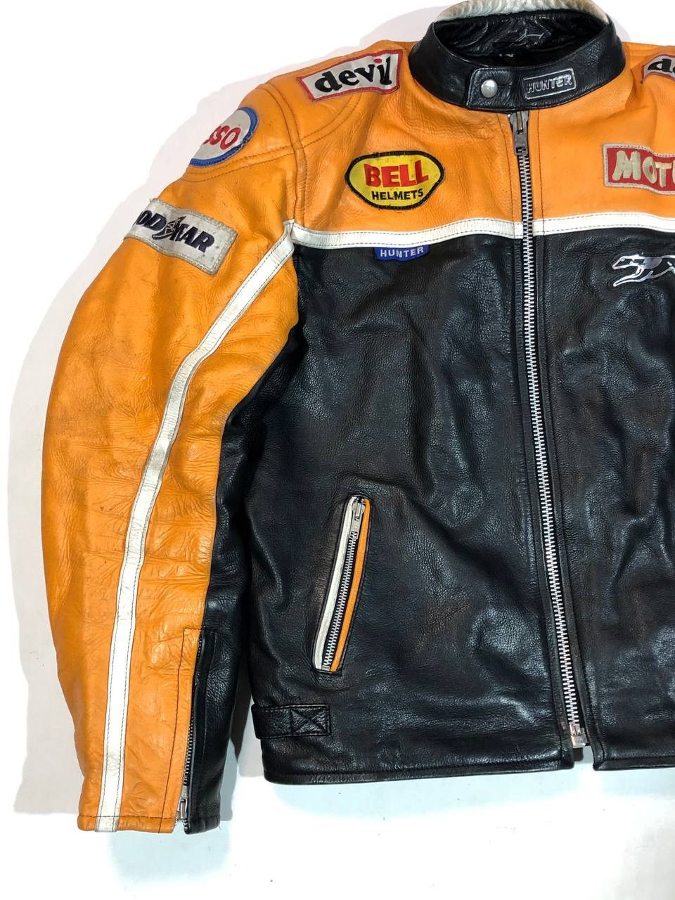 Hunter Hunter Moto Leather Jacket Vintage 90s Racing Size US XL / EU 56 / 4 - 3 Thumbnail