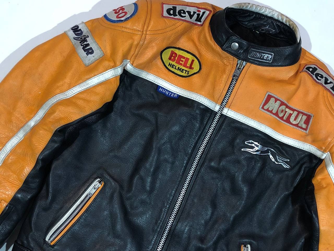 Hunter Hunter Moto Leather Jacket Vintage 90s Racing Size US XL / EU 56 / 4 - 8 Thumbnail