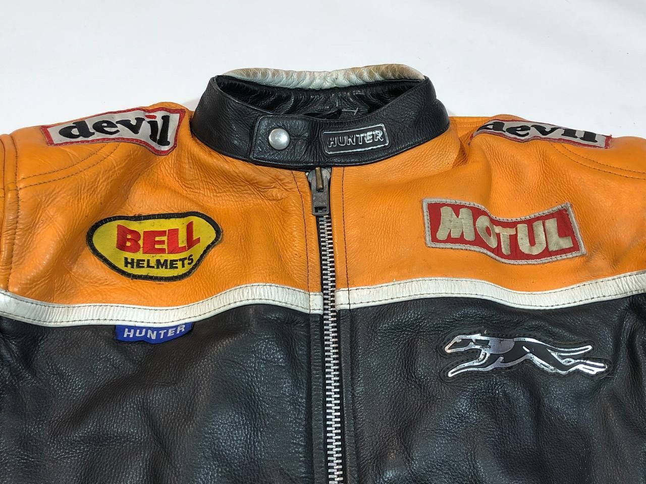 Hunter Hunter Moto Leather Jacket Vintage 90s Racing Size US XL / EU 56 / 4 - 9 Thumbnail