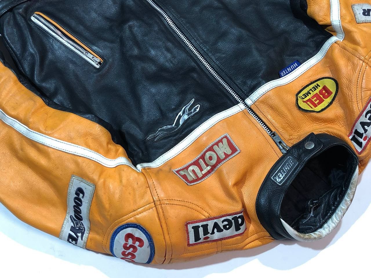 Hunter Hunter Moto Leather Jacket Vintage 90s Racing Size US XL / EU 56 / 4 - 5 Thumbnail