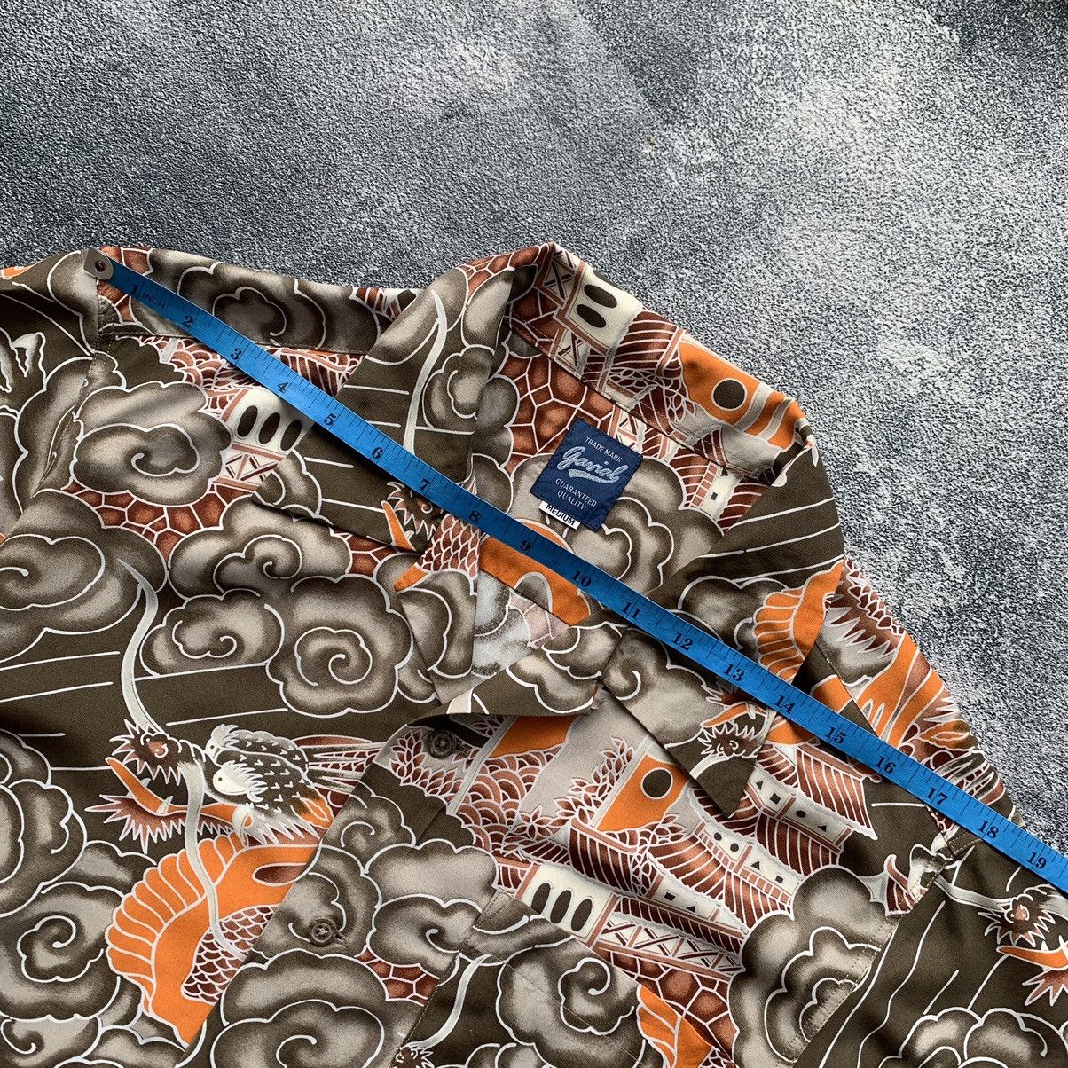 Japanese Brand RARE 🔥Gavial Rayon Japanese traditional flying Dragon Size US M / EU 48-50 / 2 - 11 Thumbnail