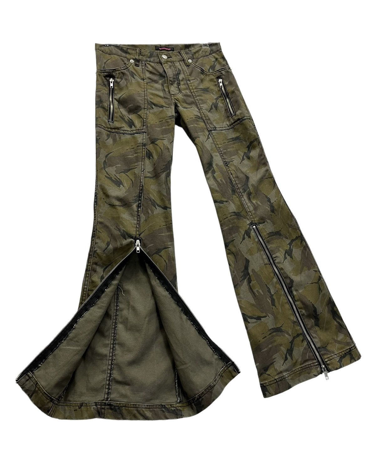 Seditionaries SICKFLARE🔥ALGONQUINS Abstract Brown Punk Multizipper Insane Size US 29 - 4 Thumbnail