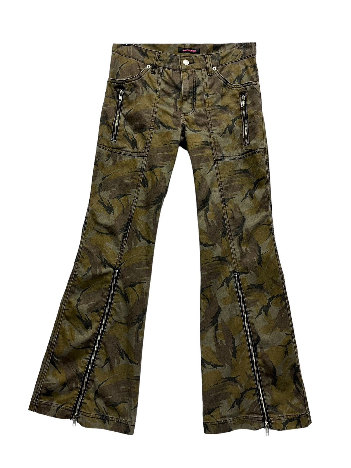 Seditionaries SICKFLARE🔥ALGONQUINS Abstract Brown Punk Multizipper Insane Size US 29 - 3 Thumbnail