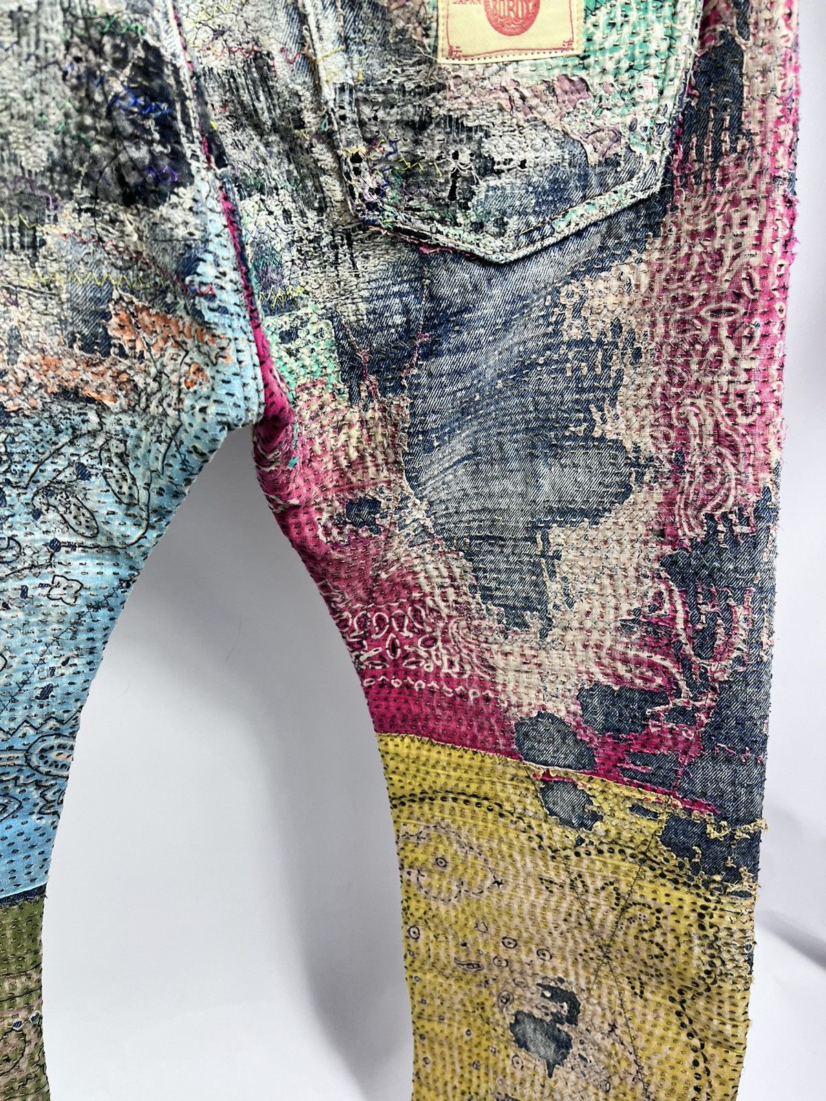 Proleta Re Art Japan Handmade by Prot #196 worn out material Jeans (RARE) Size US 34 / EU 50 - 15 Thumbnail