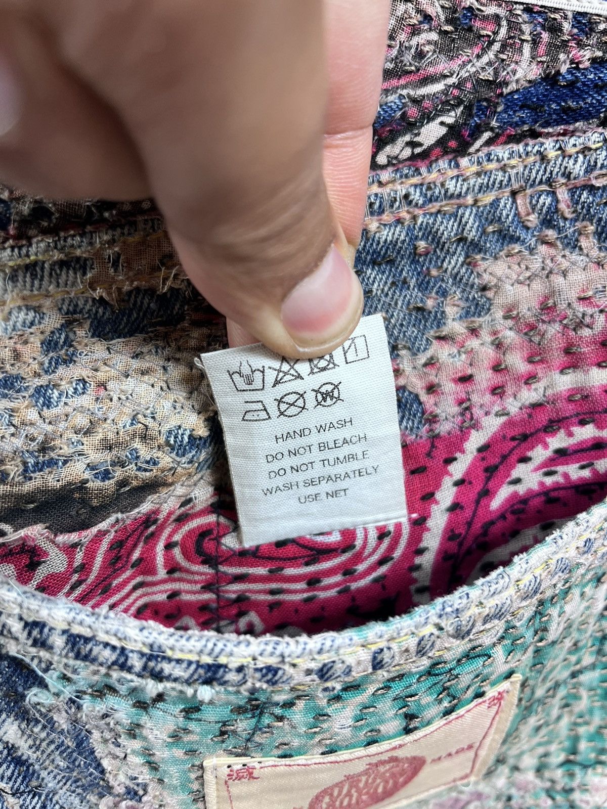 Proleta Re Art Japan Handmade by Prot #196 worn out material Jeans (RARE) Size US 34 / EU 50 - 11 Thumbnail