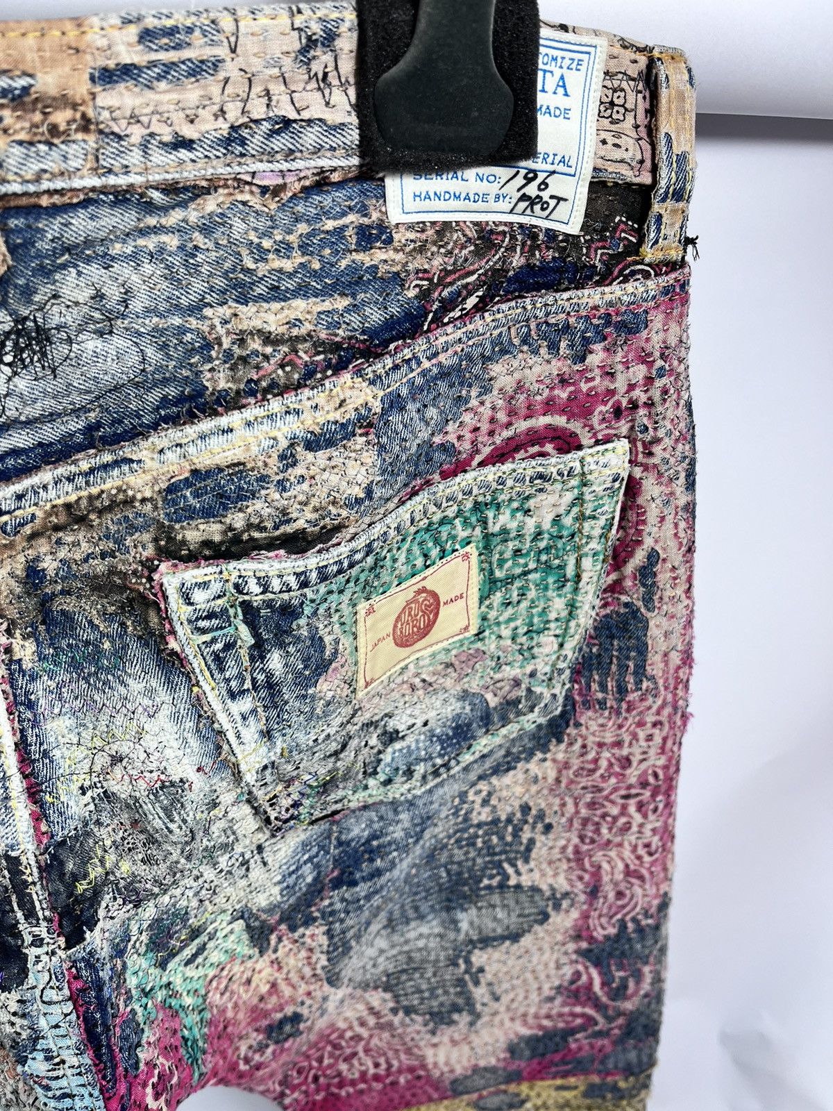 Proleta Re Art Japan Handmade by Prot #196 worn out material Jeans (RARE) Size US 34 / EU 50 - 9 Thumbnail
