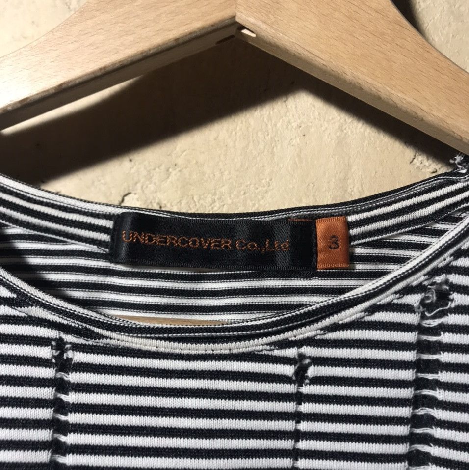 Undercover Undercover Distressed Striped 3/4 sleeve shirt Size US L / EU 52-54 / 3 - 3 Thumbnail