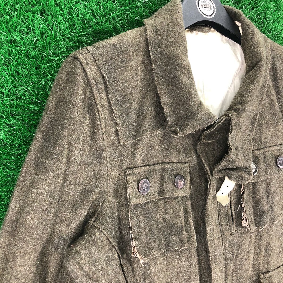 ABAHOUSE Vintage 90's Wool Thrashed Design Jacket Punk by Abahouse Size US S / EU 44-46 / 1 - 2 Thumbnail