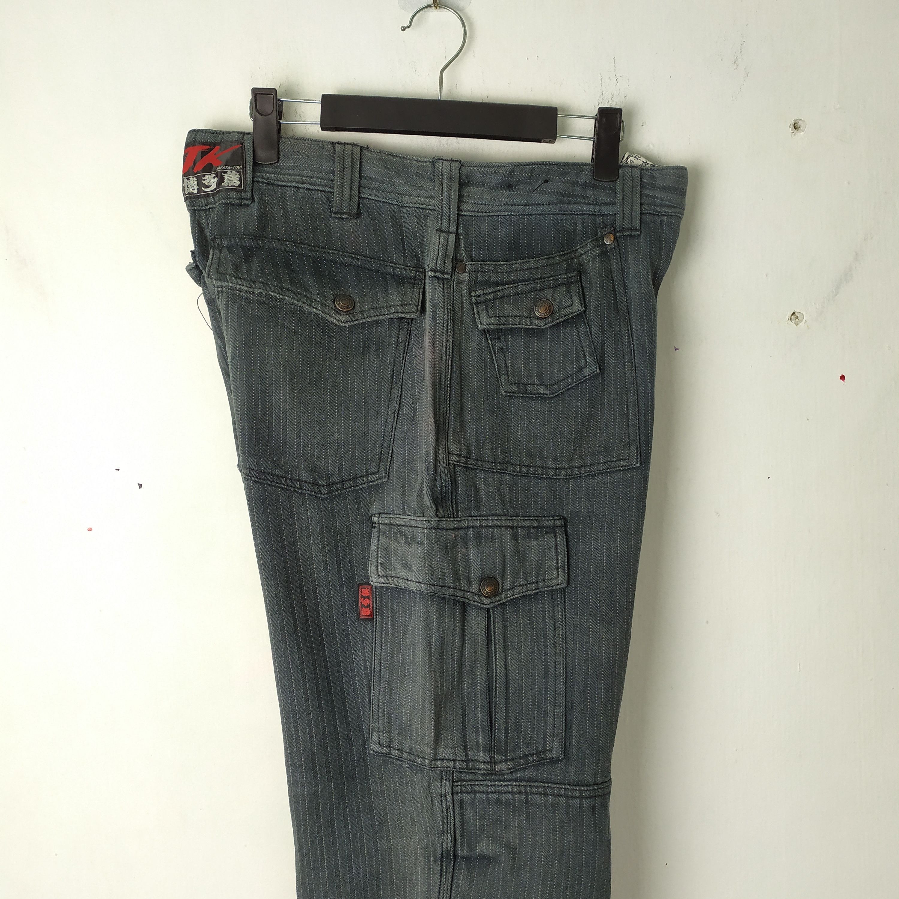 Japanese Brand HAKATA TOBI FADED CARGO PANTS Size US 30 / EU 46 - 5 Thumbnail