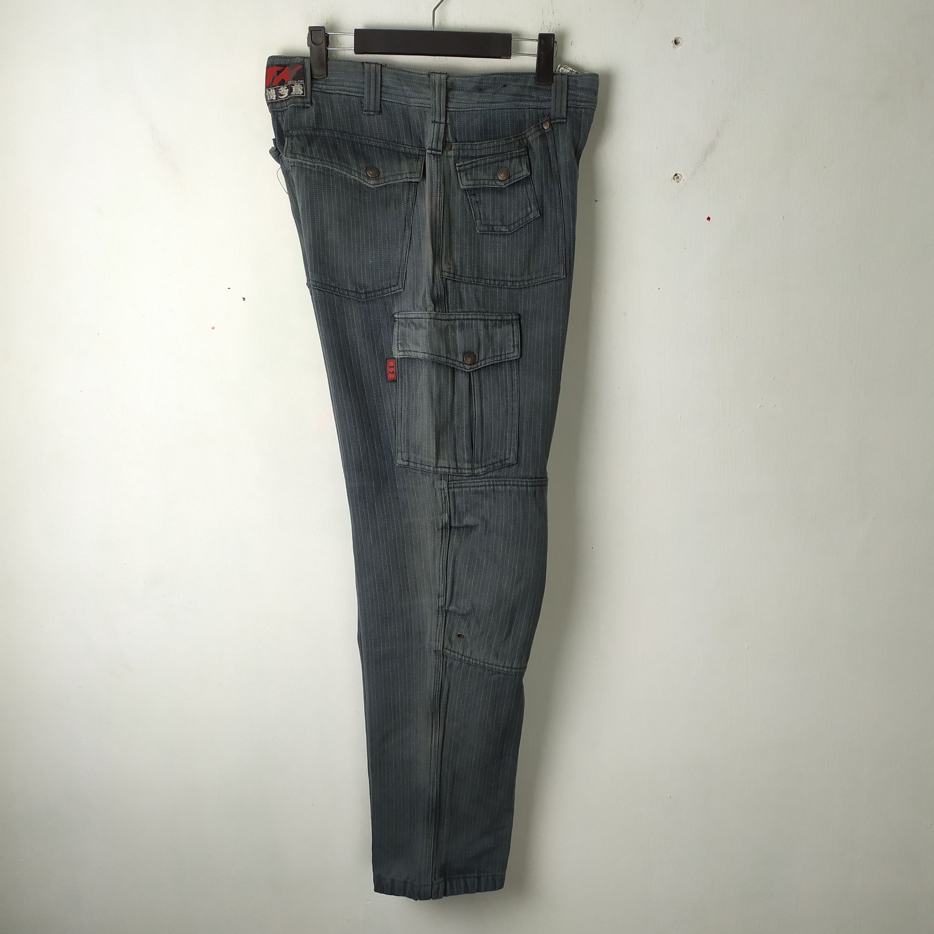 Japanese Brand HAKATA TOBI FADED CARGO PANTS Size US 30 / EU 46 - 4 Thumbnail