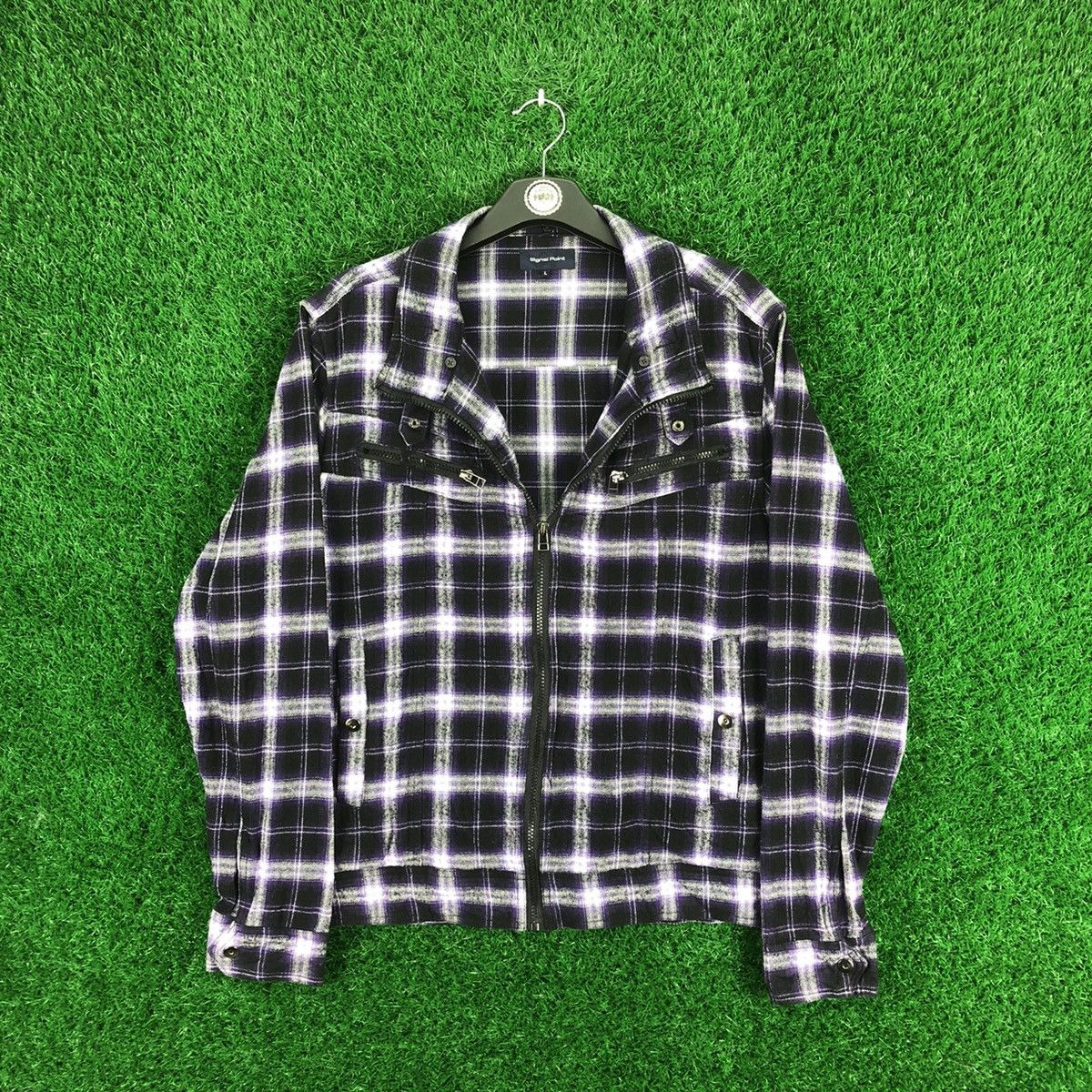 Japanese Brand Vintage 90's Shadow Plaid Zipper Jacket Checkered Size US M / EU 48-50 / 2 - 1 Thumbnail