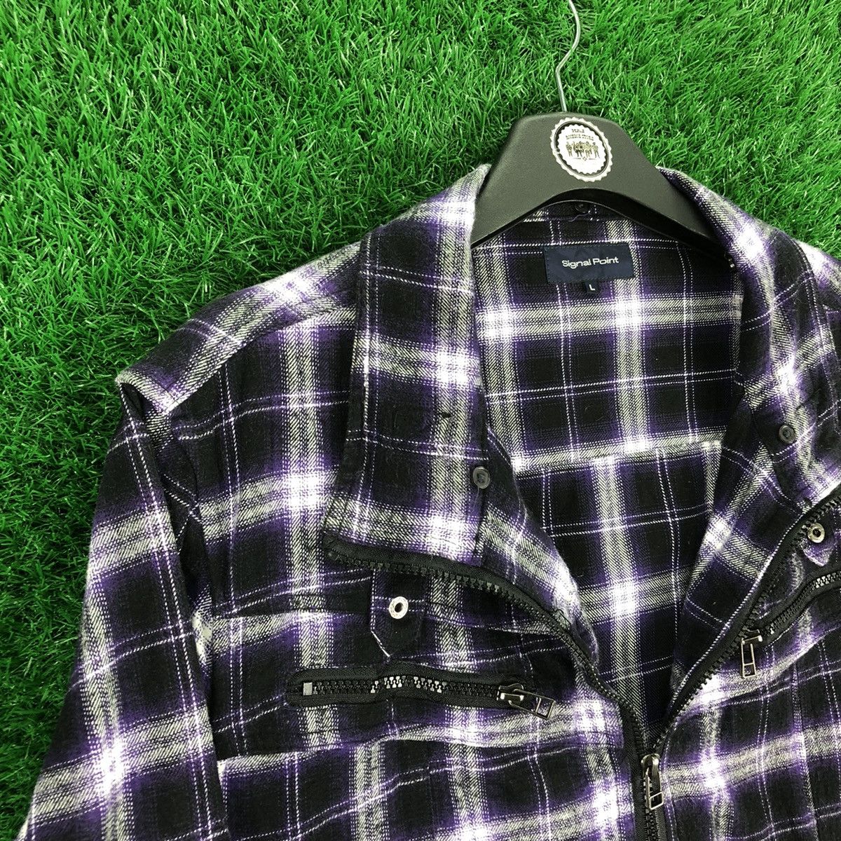 Japanese Brand Vintage 90's Shadow Plaid Zipper Jacket Checkered Size US M / EU 48-50 / 2 - 2 Thumbnail