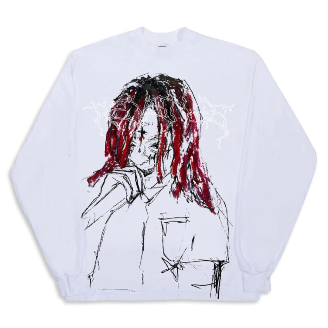 image of Revenge X Trippie Redd Lighning L/s White T-Shirt, Men's (Size XL)