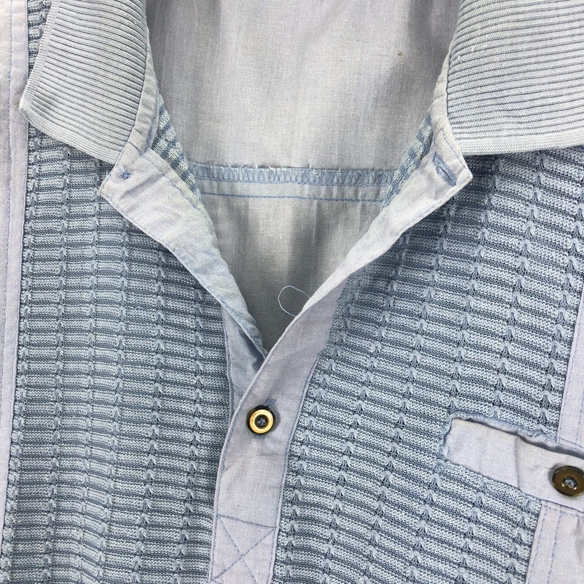 Japanese Brand Vintage 80's Polo Shirt Faded Blue by Ancieal Solory Size US M / EU 48-50 / 2 - 7 Thumbnail