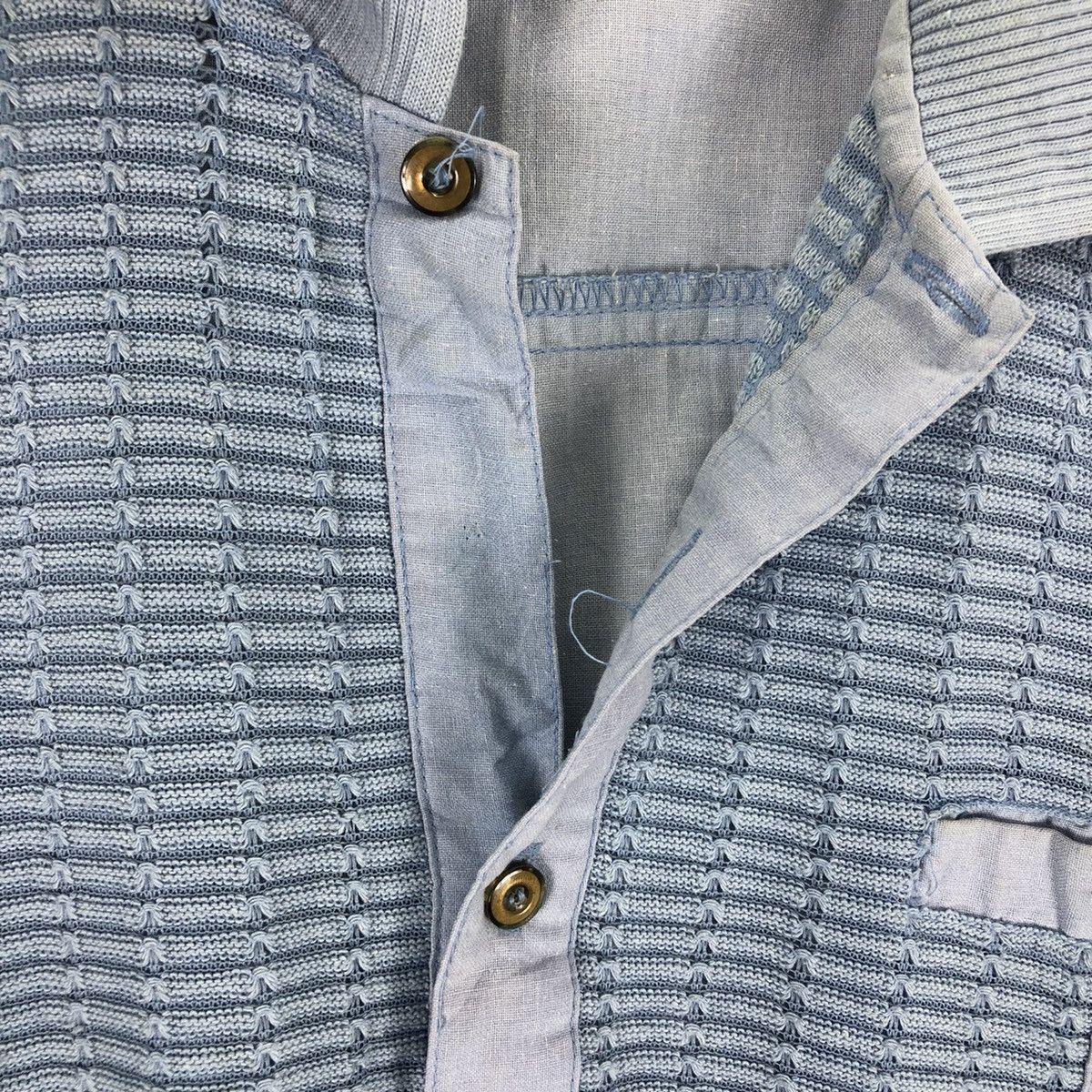 Japanese Brand Vintage 80's Polo Shirt Faded Blue by Ancieal Solory Size US M / EU 48-50 / 2 - 8 Thumbnail