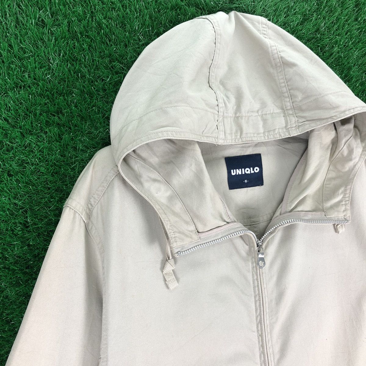 Uniqlo Vintage 90's Uniqlo Windbreaker Zipper Hoodie Twill Cotton Size US M / EU 48-50 / 2 - 2 Thumbnail