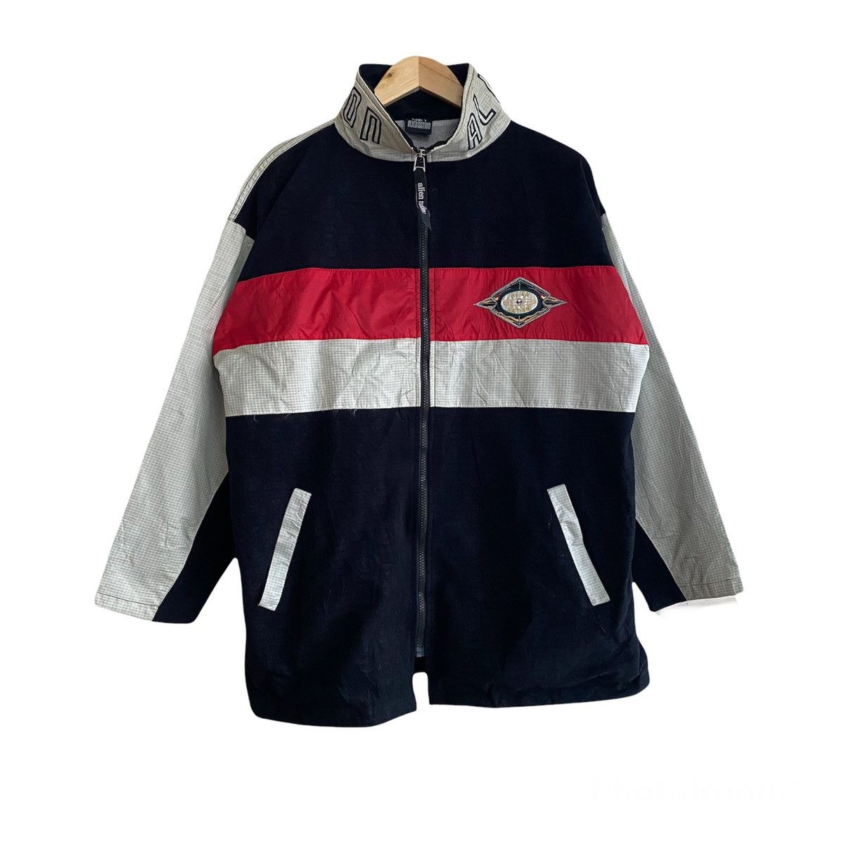 image of Alien Workshop x Vintage Alien Nation Jacket in Black Red Lime, Men's (Size Medium)