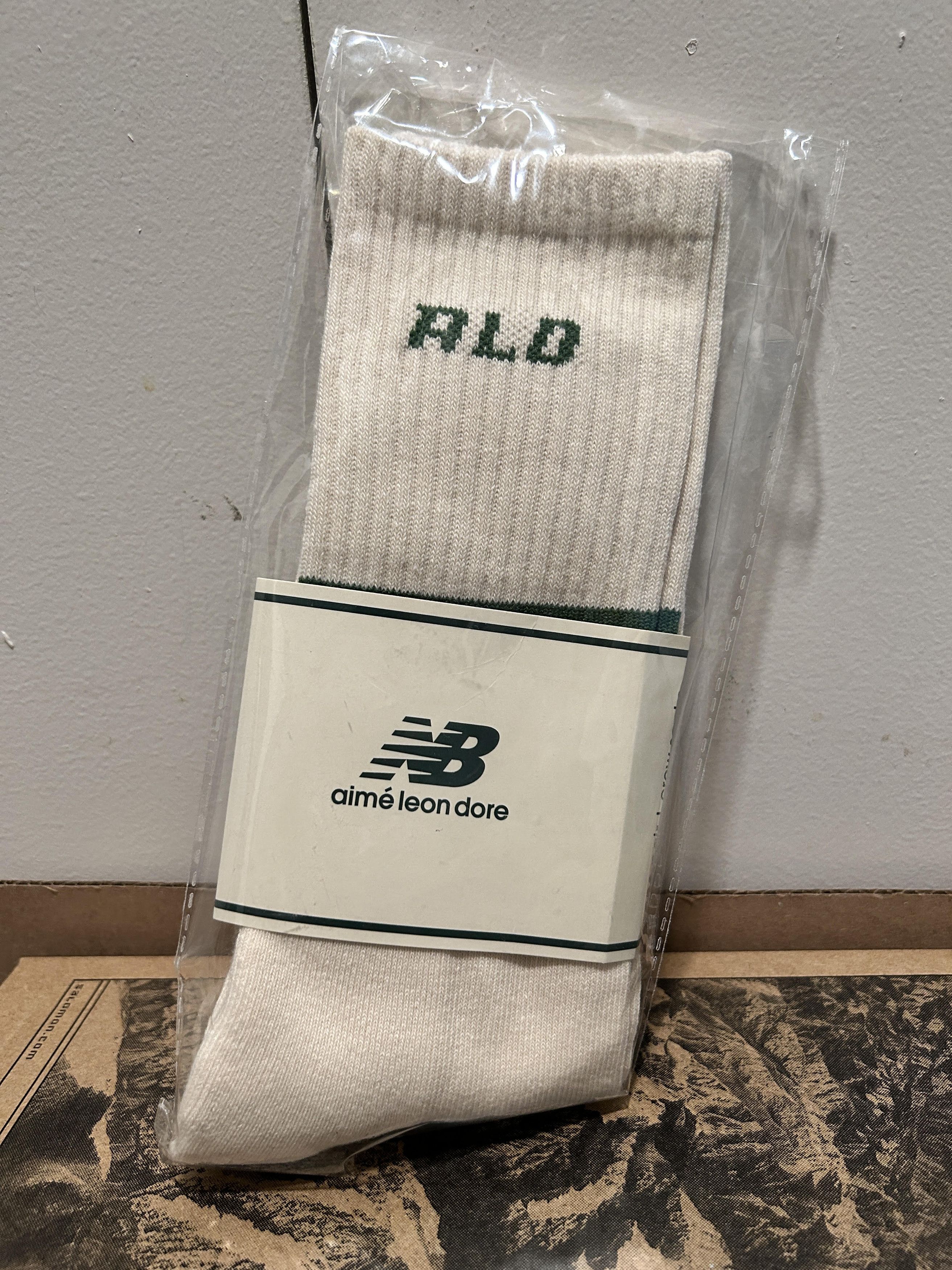 aime leon dore / new balance 991 striped socks
