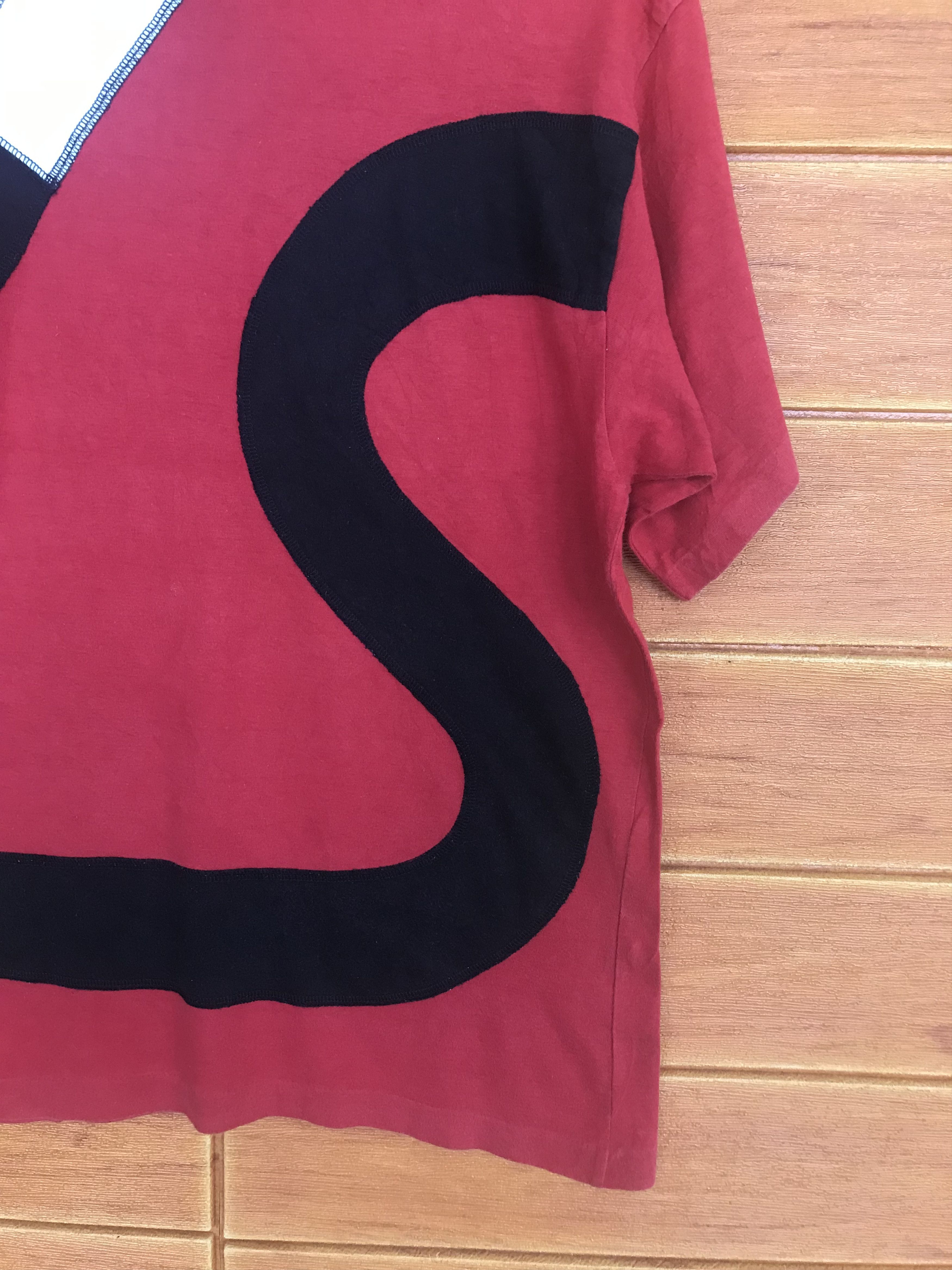 Issey Miyake Issey Miyake Tsumori Chisato IS Big Logo Patchwork T-Shirt Size US M / EU 48-50 / 2 - 4 Thumbnail