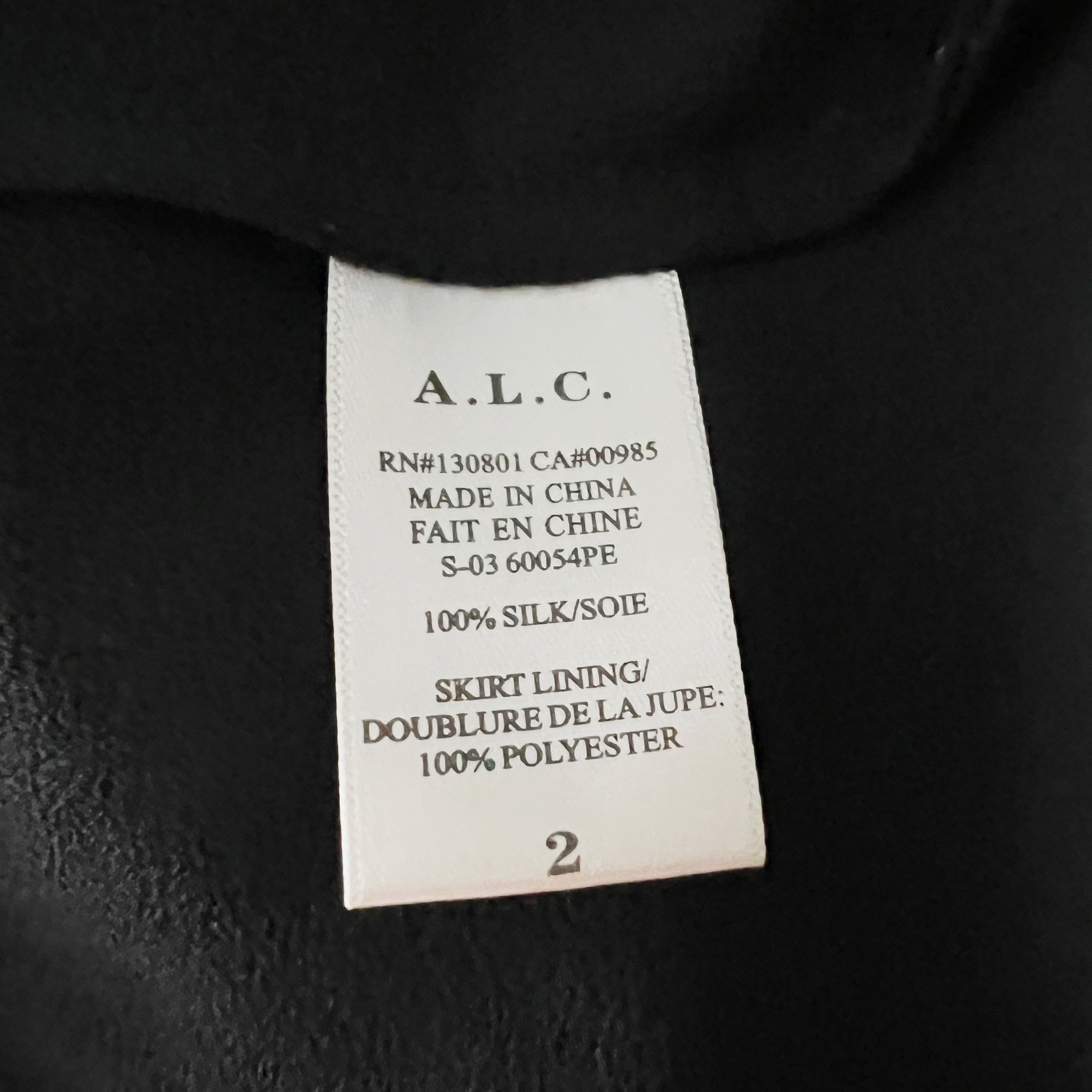 A.L.C. Silk Chiffon Red Blue Floral Flower Print