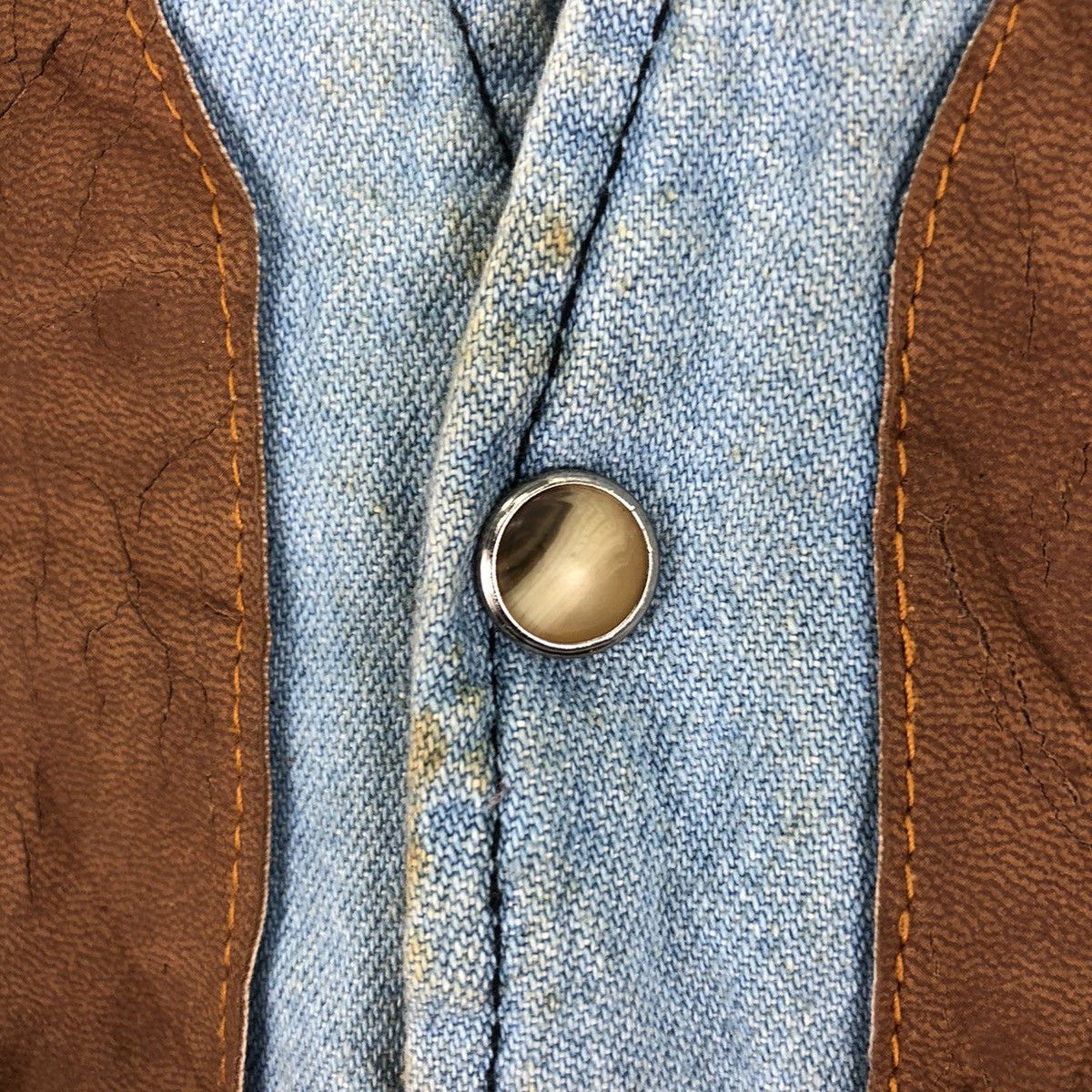 Cowboy Equipment Vintage 90's Vest Denim Leather Western Style By Rivergold Size US M / EU 48-50 / 2 - 15 Thumbnail