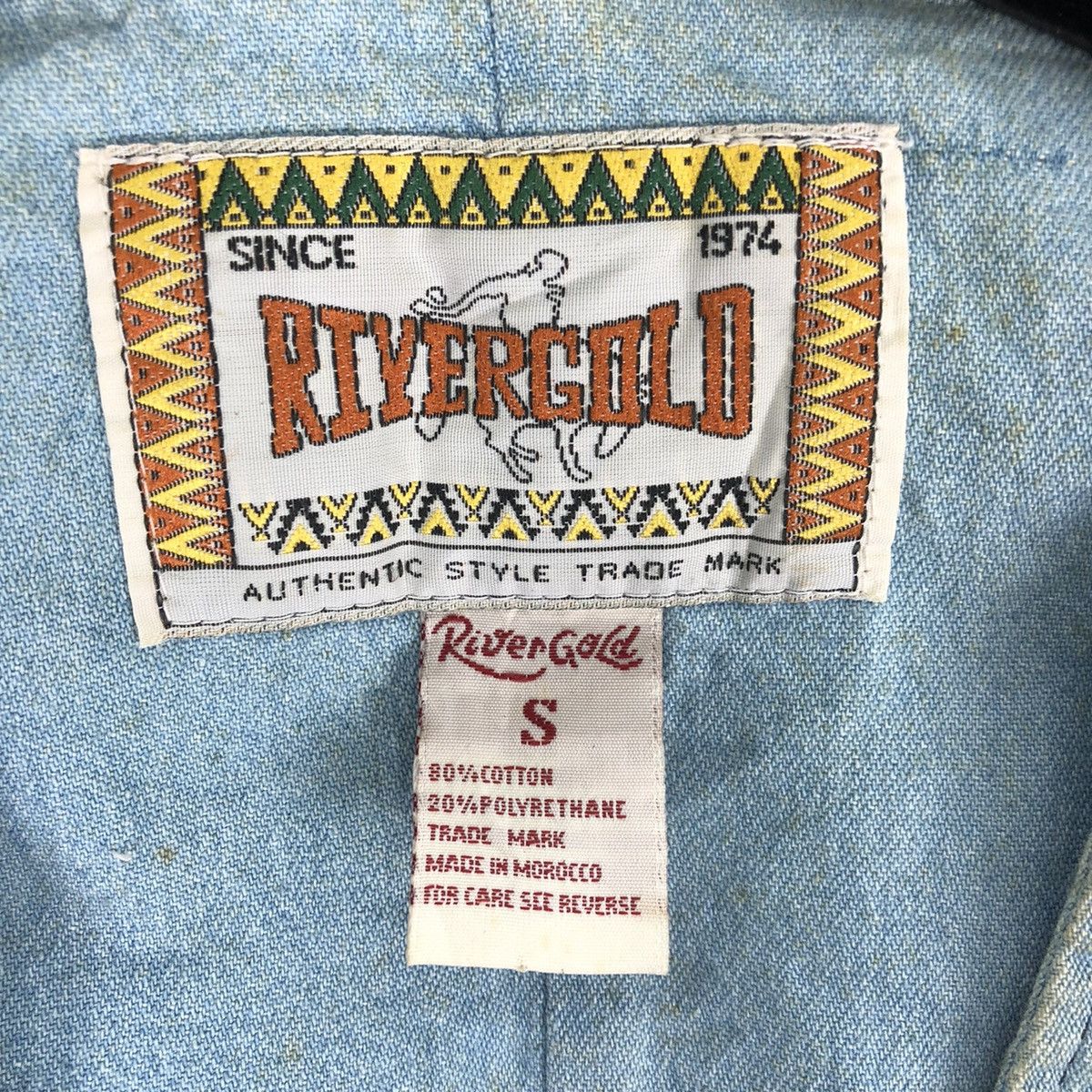 Cowboy Equipment Vintage 90's Vest Denim Leather Western Style By Rivergold Size US M / EU 48-50 / 2 - 17 Thumbnail
