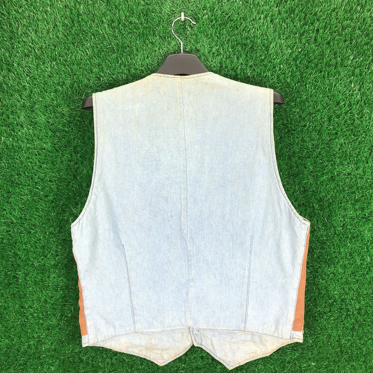 Cowboy Equipment Vintage 90's Vest Denim Leather Western Style By Rivergold Size US M / EU 48-50 / 2 - 4 Thumbnail