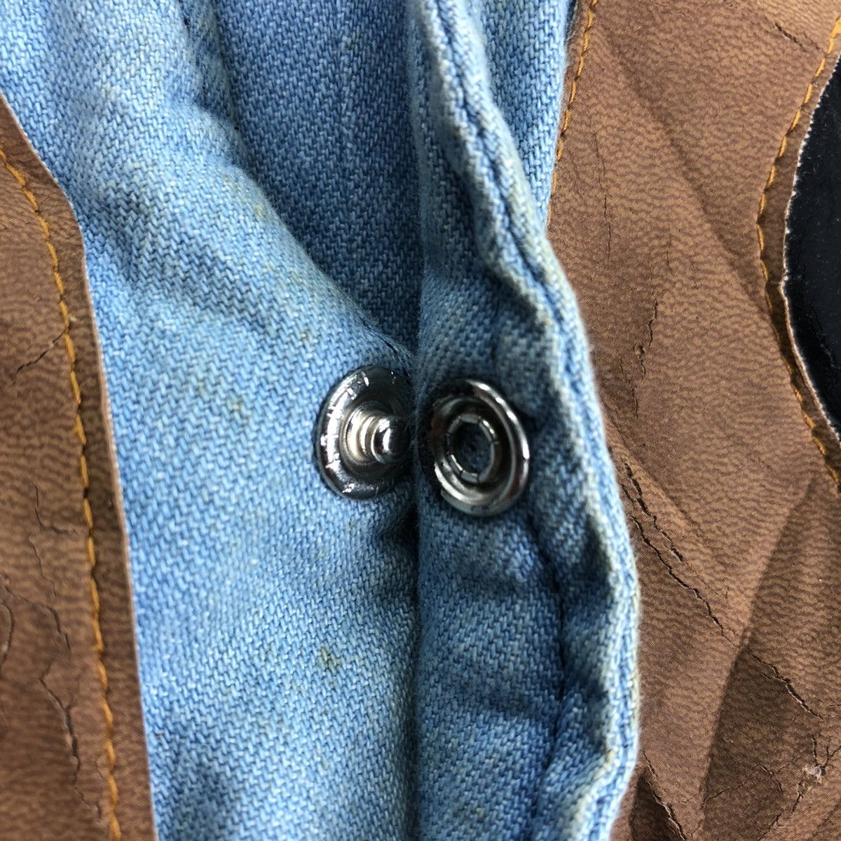 Cowboy Equipment Vintage 90's Vest Denim Leather Western Style By Rivergold Size US M / EU 48-50 / 2 - 16 Thumbnail