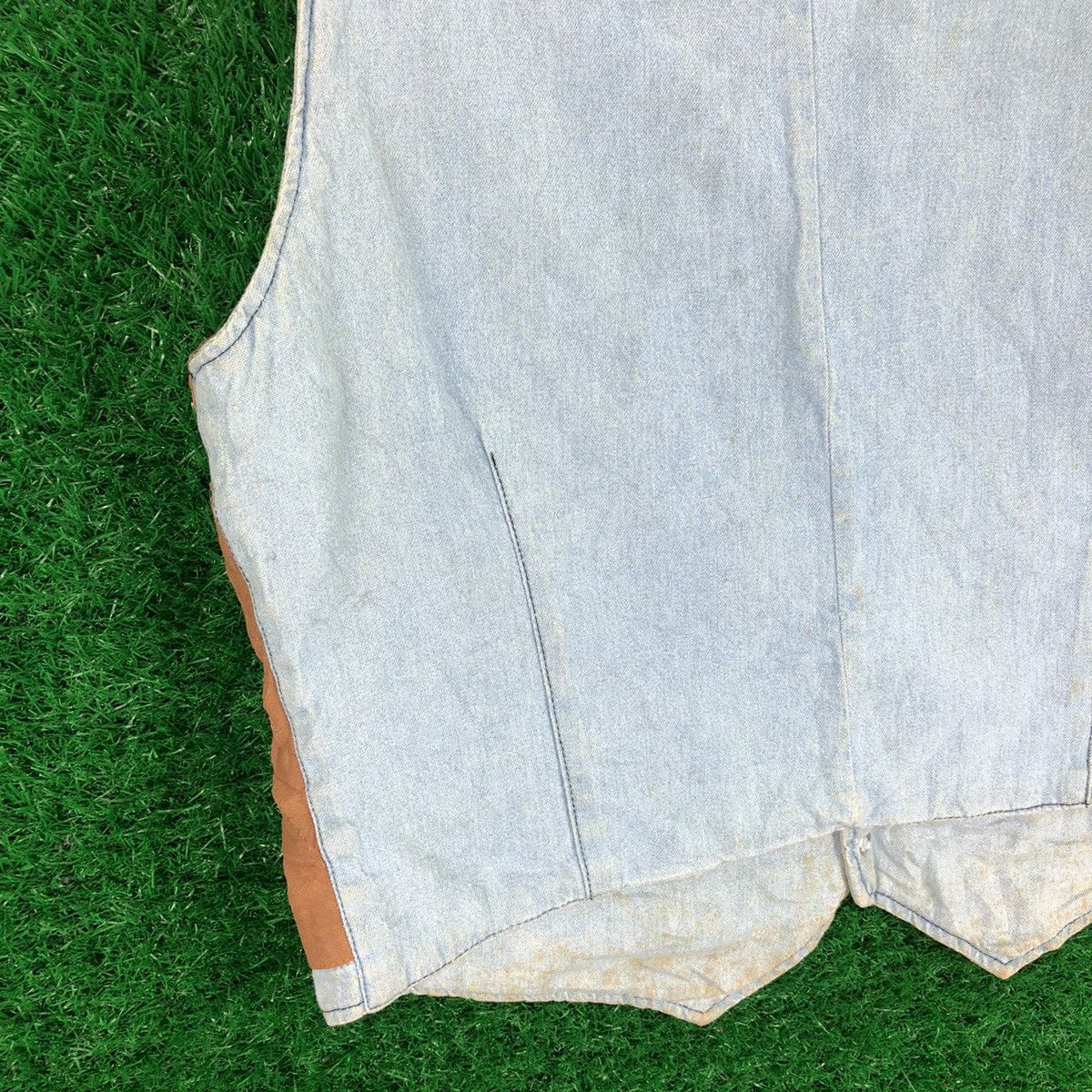 Cowboy Equipment Vintage 90's Vest Denim Leather Western Style By Rivergold Size US M / EU 48-50 / 2 - 6 Thumbnail