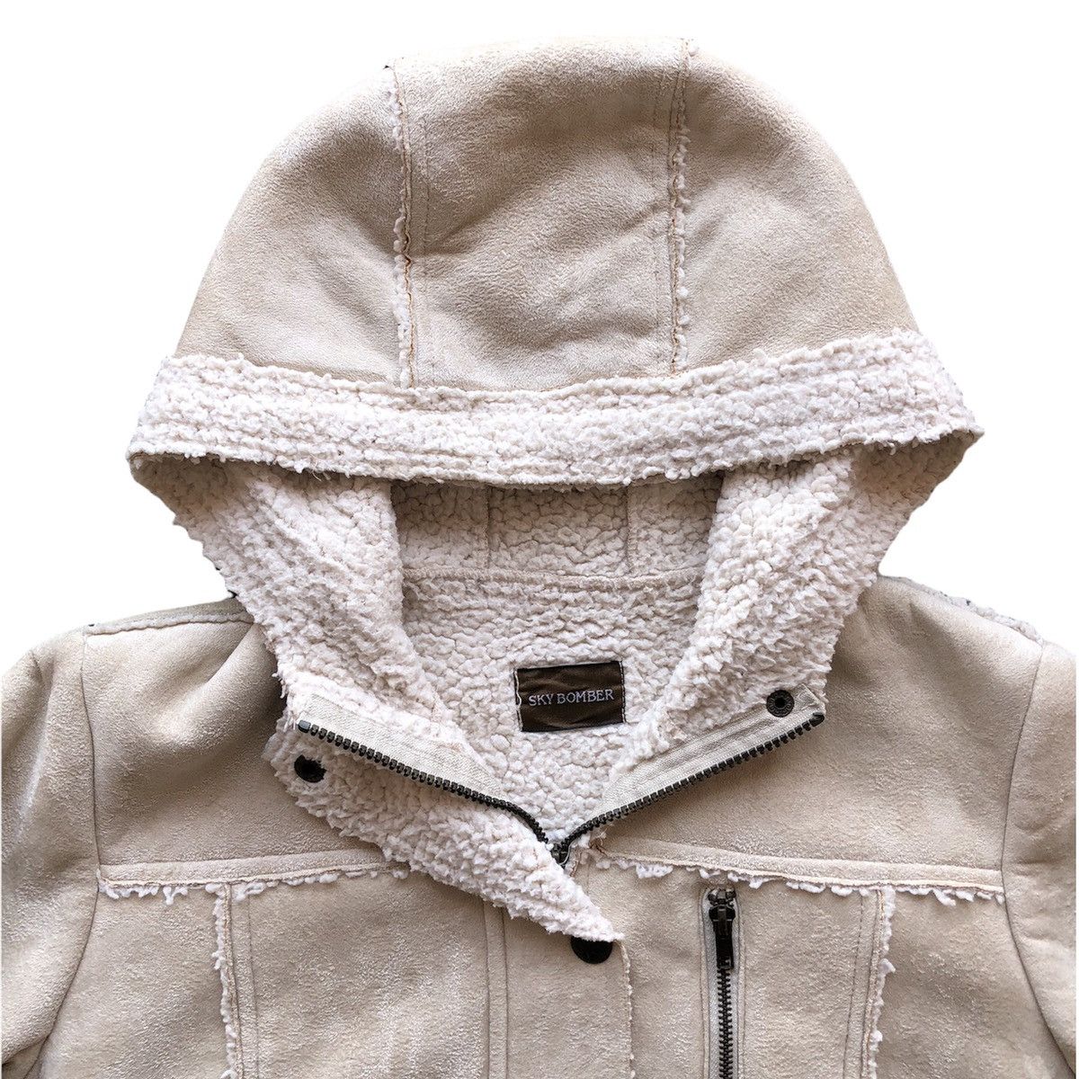 Moleskine Vintage 90's Moleskin Sherpa Jacket Hoodie by Sky Bomber Size US S / EU 44-46 / 1 - 2 Thumbnail