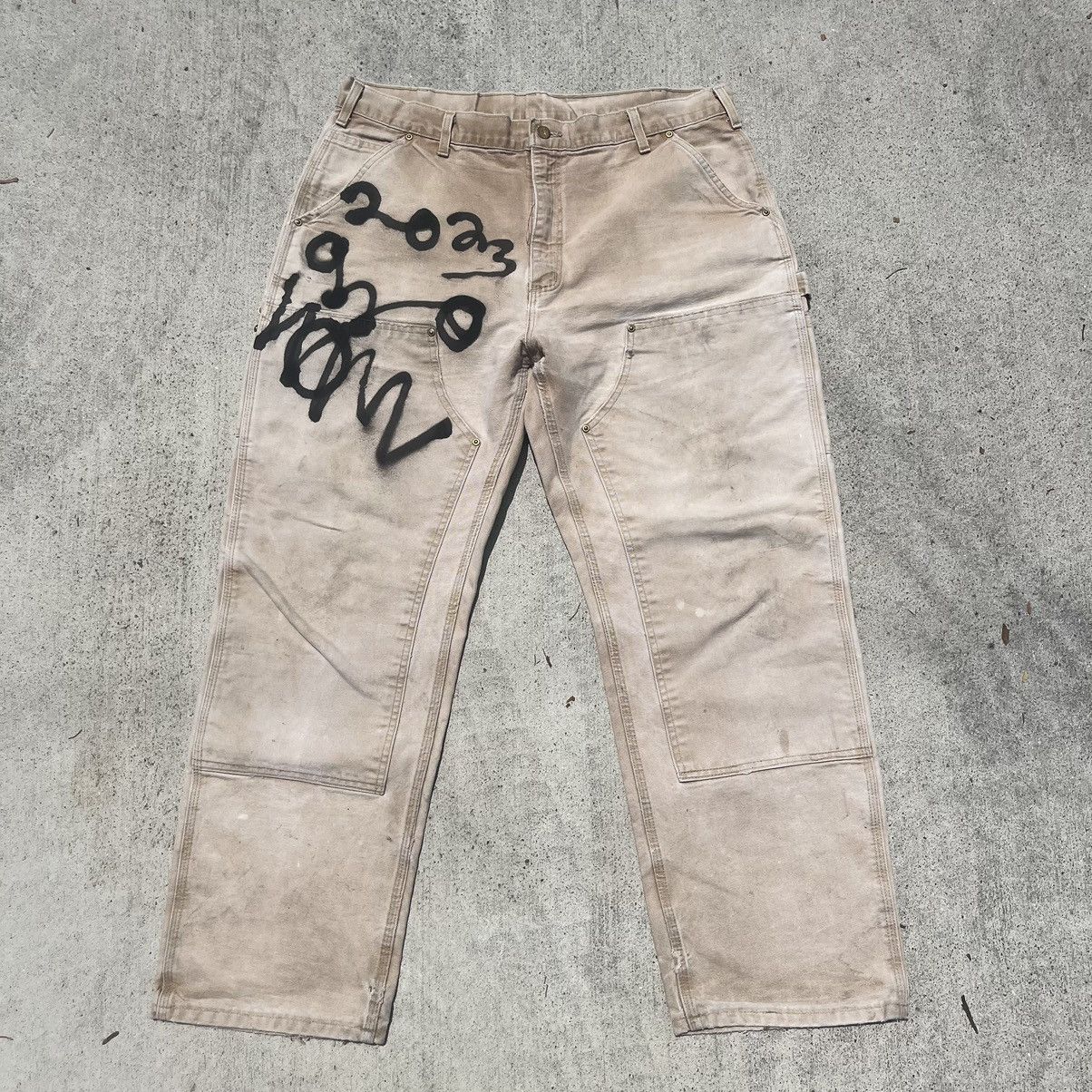 Carhartt Asspizza 2023 spray painted Carhartt Double knee | Grailed