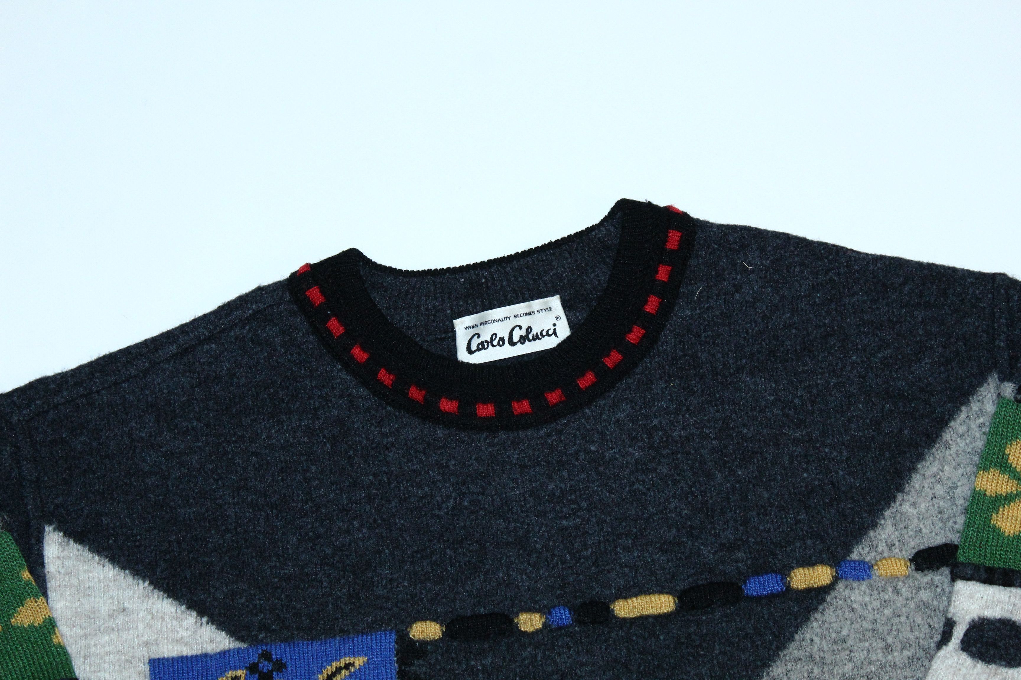 Carlo Colucci 🔥 VTG Carlo Colucci Wool Mix Knit Cosby Sweater Size US M / EU 48-50 / 2 - 5 Thumbnail