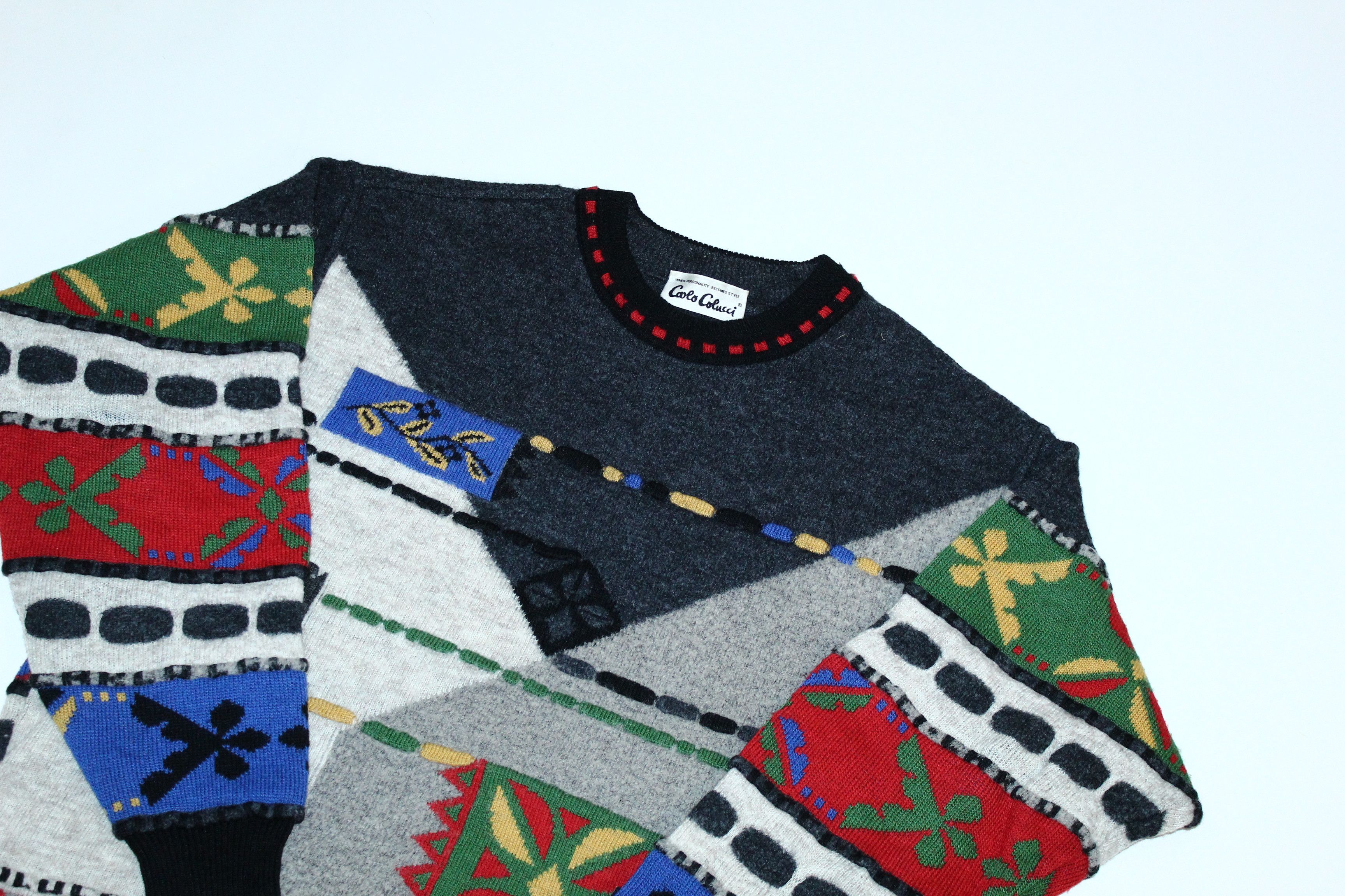 Carlo Colucci 🔥 VTG Carlo Colucci Wool Mix Knit Cosby Sweater Size US M / EU 48-50 / 2 - 4 Thumbnail