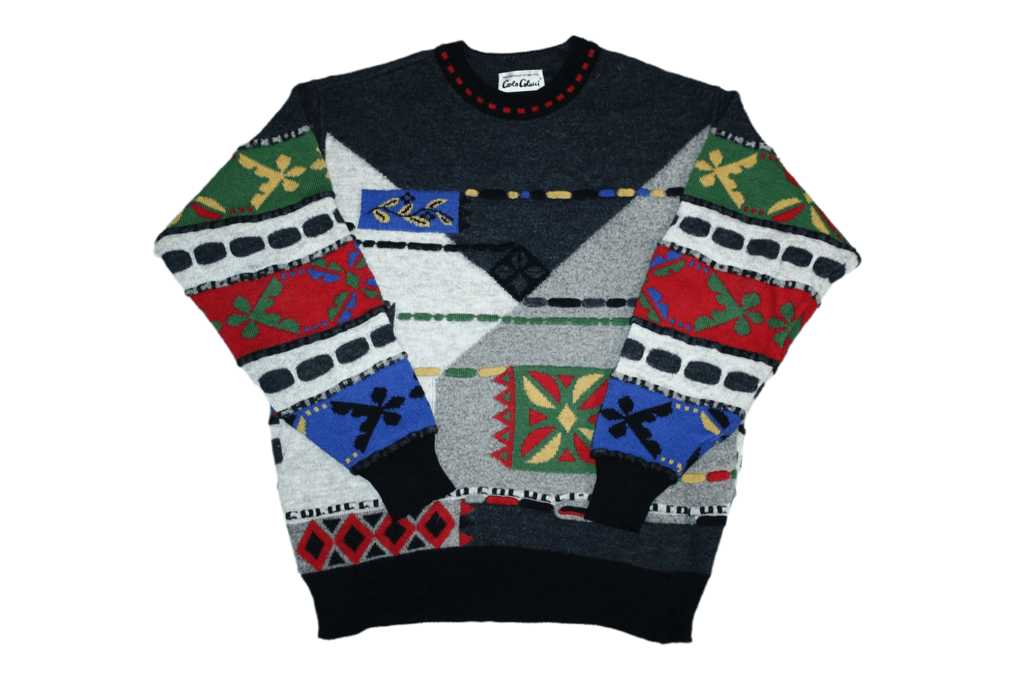 Carlo Colucci 🔥 VTG Carlo Colucci Wool Mix Knit Cosby Sweater Size US M / EU 48-50 / 2 - 1 Thumbnail
