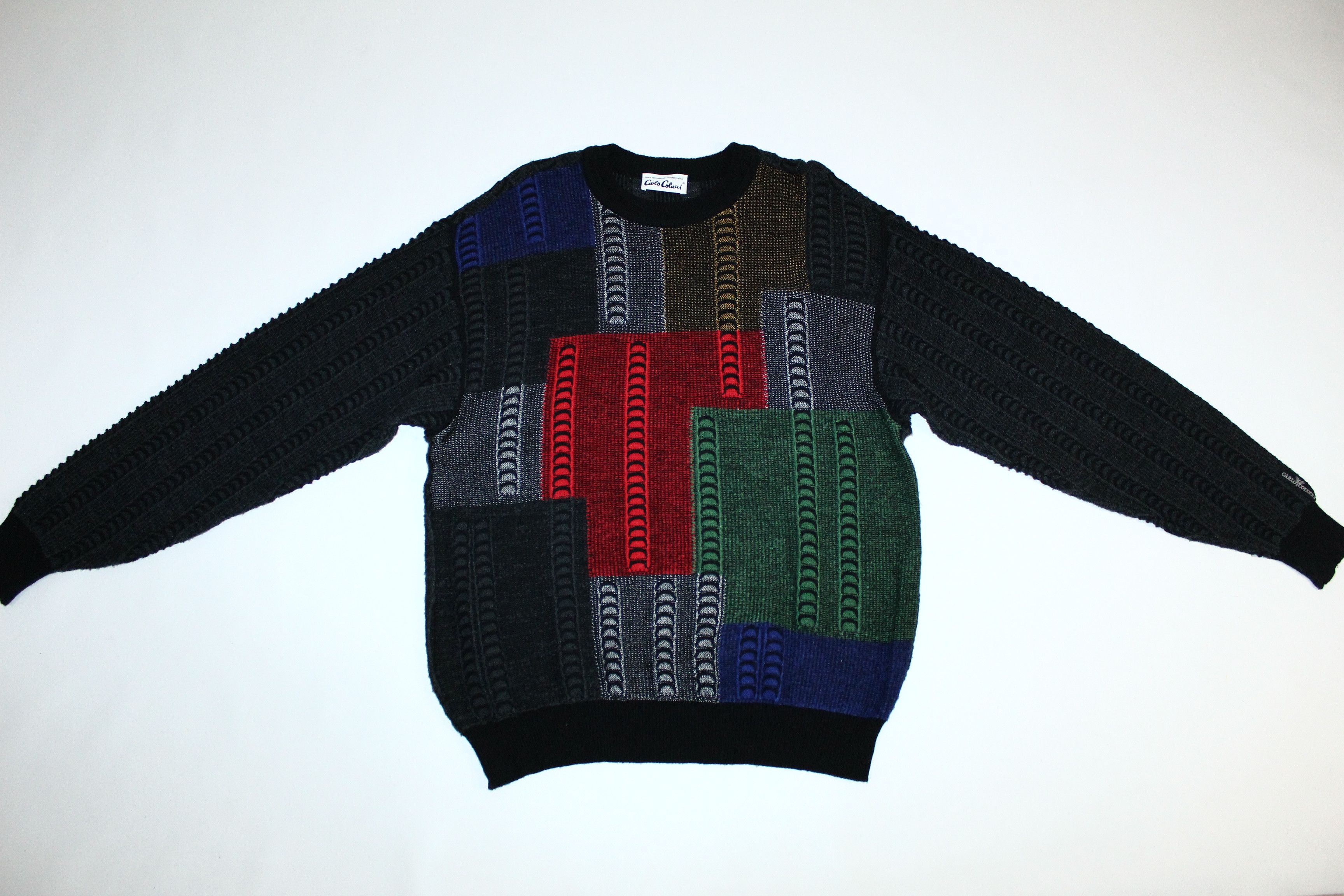 Carlo Colucci 🔥 VTG 🔥 Carlo Colucci Colorblock Chunky Knit Blend Sweater Size US L / EU 52-54 / 3 - 2 Thumbnail