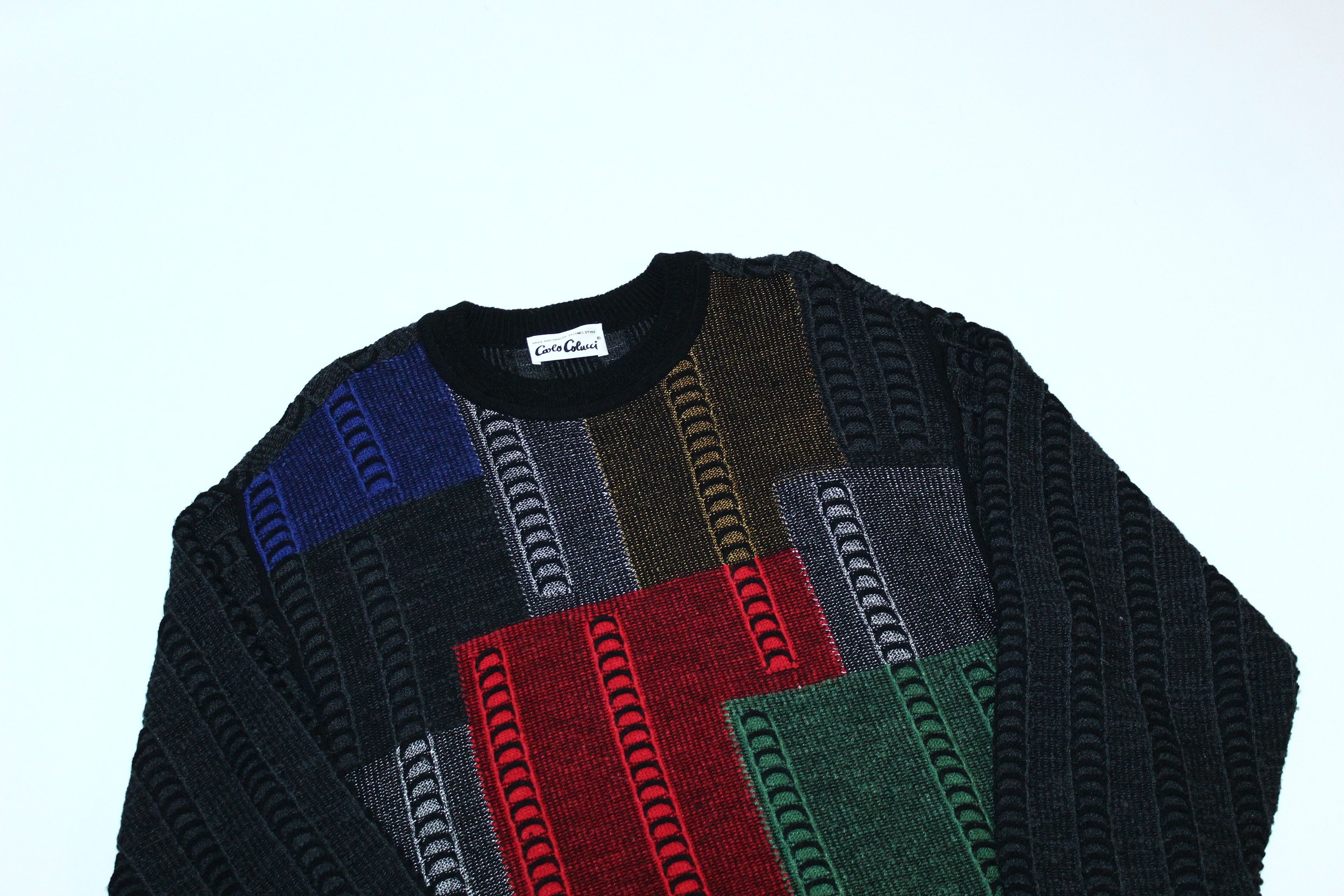 Carlo Colucci 🔥 VTG 🔥 Carlo Colucci Colorblock Chunky Knit Blend Sweater Size US L / EU 52-54 / 3 - 4 Thumbnail