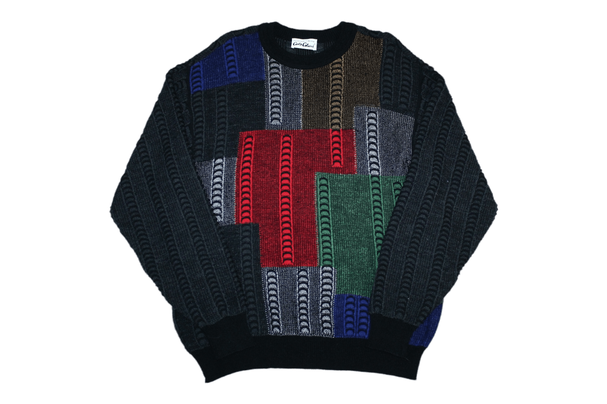 Carlo Colucci 🔥 VTG 🔥 Carlo Colucci Colorblock Chunky Knit Blend Sweater Size US L / EU 52-54 / 3 - 1 Thumbnail