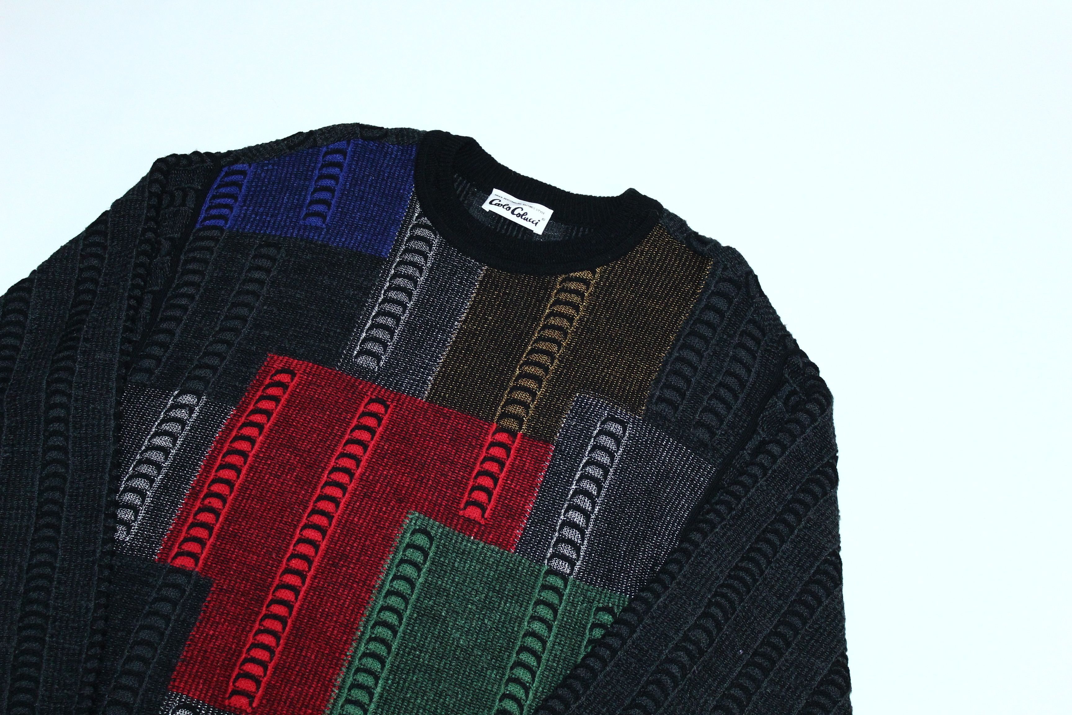 Carlo Colucci 🔥 VTG 🔥 Carlo Colucci Colorblock Chunky Knit Blend Sweater Size US L / EU 52-54 / 3 - 5 Thumbnail