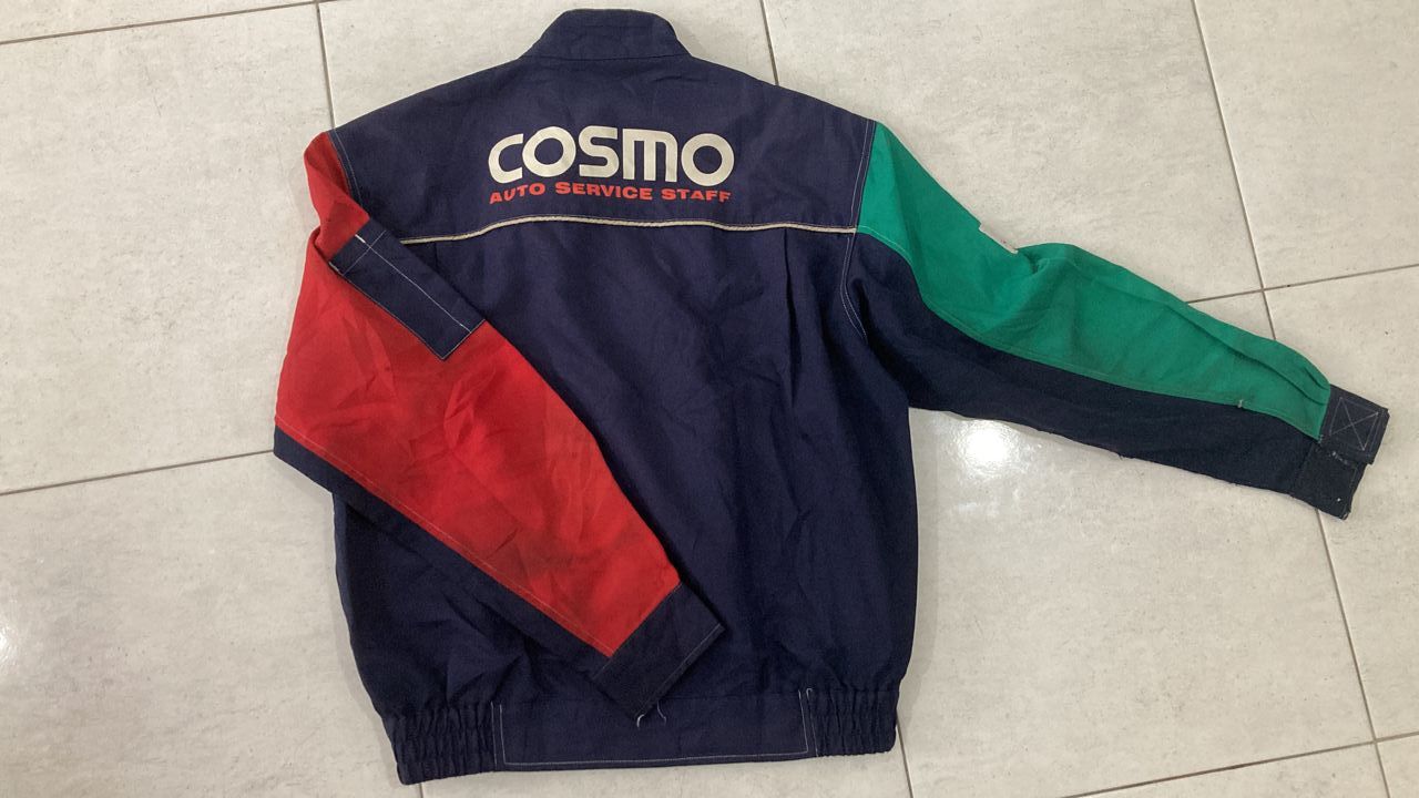 image of Gear For Sports x Racing Vintage Cosmo Racing Jacket in Grey Blue Red, Men's (Size Small)
