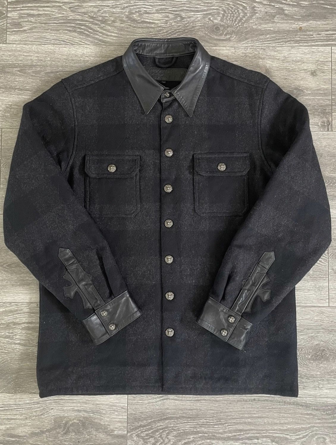 image of Chrome Hearts Workdog Crosspatch Jacket in Black, Men's (Size Large)