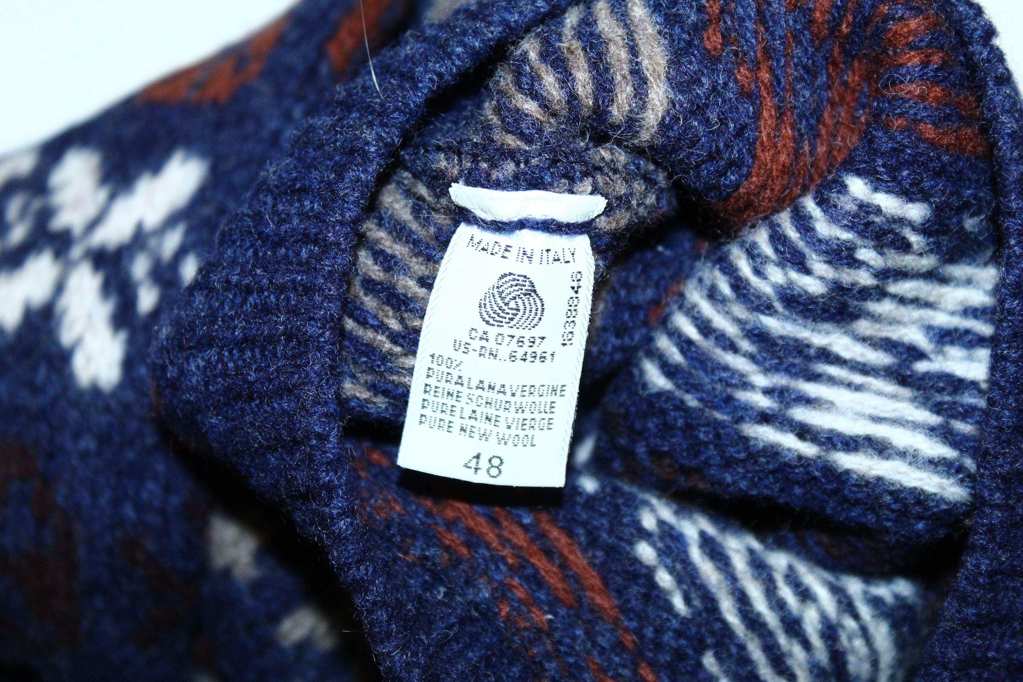 Benetton 🔥 VTG 🔥 Benetton Geometric Shetland Wool Knit Sweater Size US M / EU 48-50 / 2 - 6 Thumbnail