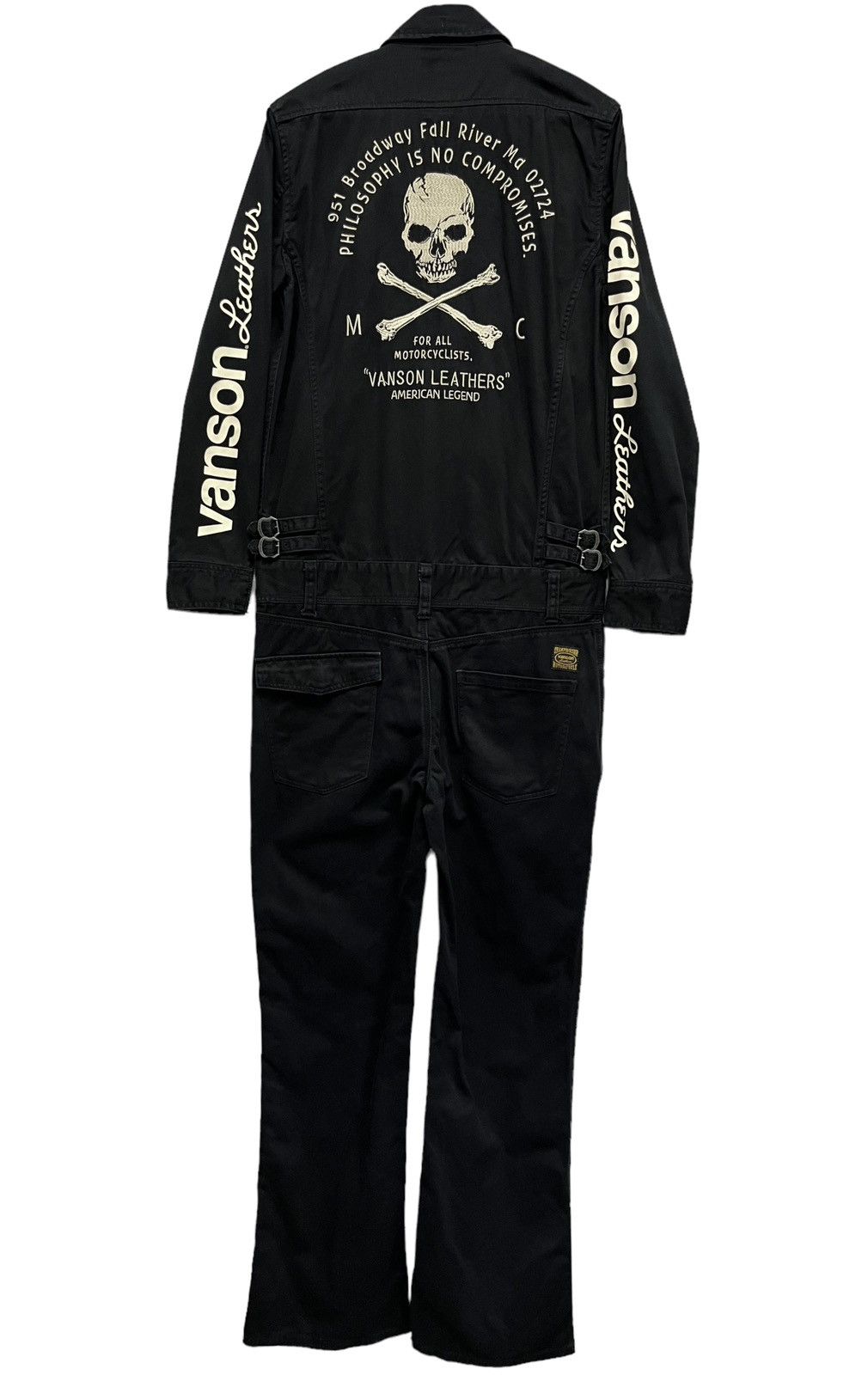 Vanson Leathers × Vintage 🔥☠️Vtg VANSON LEATHERS Crossbone Skull Cotton Slim Coverall Size US 30 / EU 46 - 4 Thumbnail
