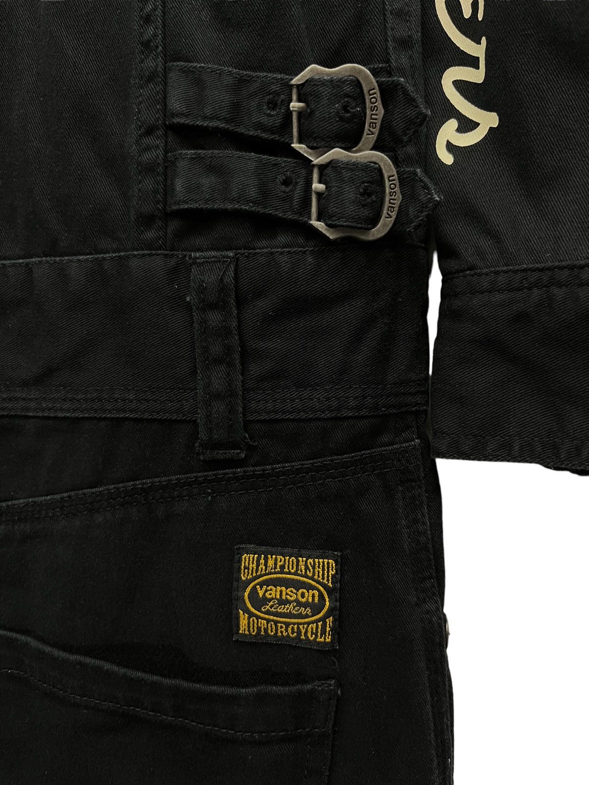 Vanson Leathers × Vintage 🔥☠️Vtg VANSON LEATHERS Crossbone Skull Cotton Slim Coverall Size US 30 / EU 46 - 6 Thumbnail