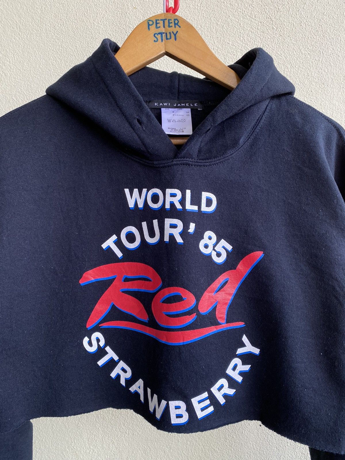 Designer Kawi Jamele Red world tour 85 strawberry cropped hoodie Size US M / EU 48-50 / 2 - 3 Thumbnail
