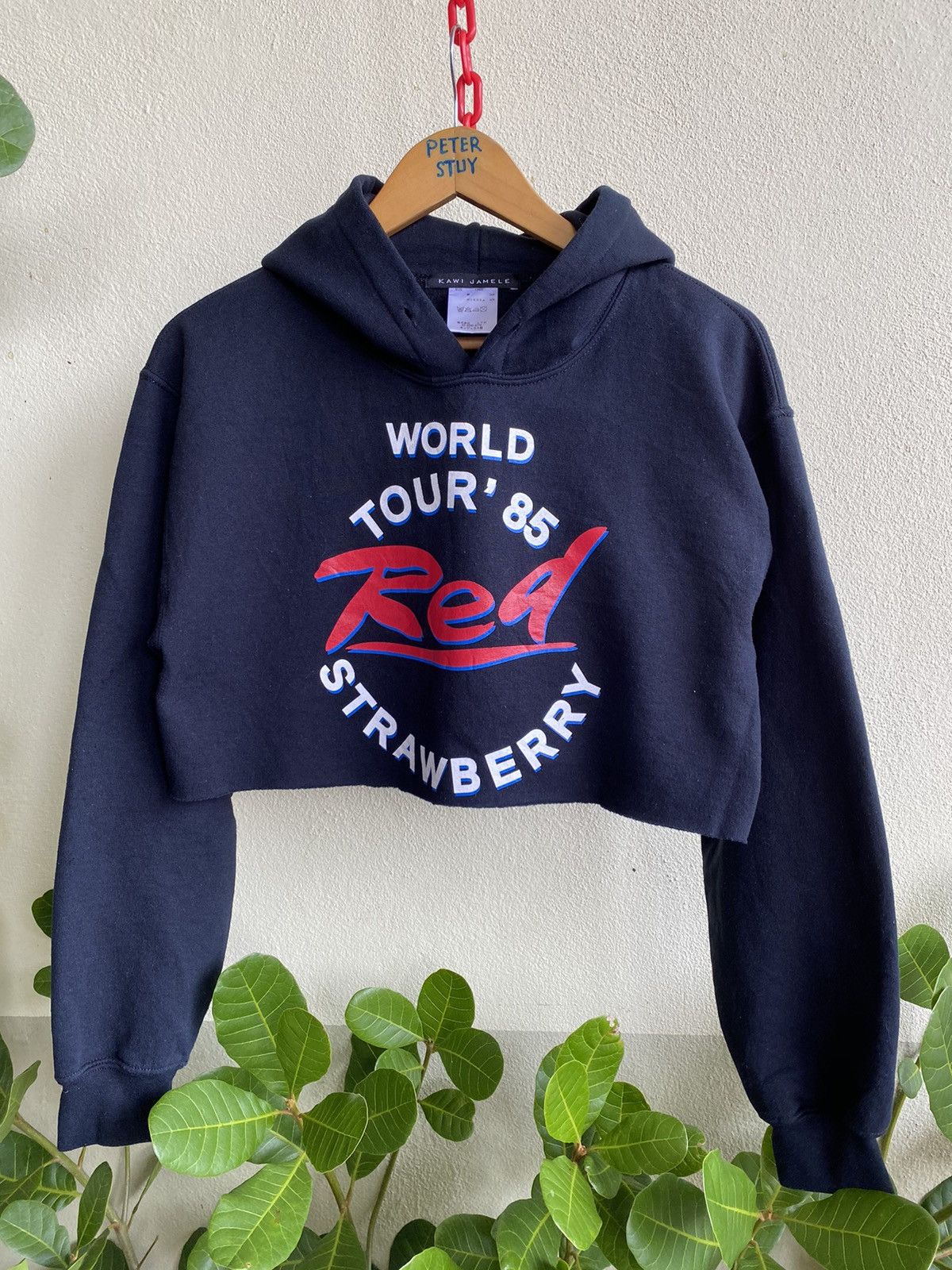 Designer Kawi Jamele Red world tour 85 strawberry cropped hoodie Size US M / EU 48-50 / 2 - 2 Thumbnail