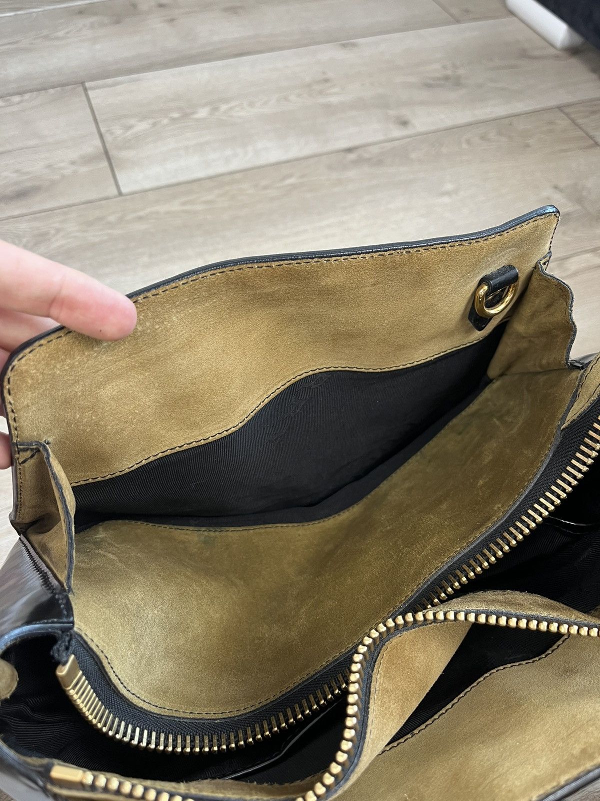 Burberry Prorsum Black Gold Leather