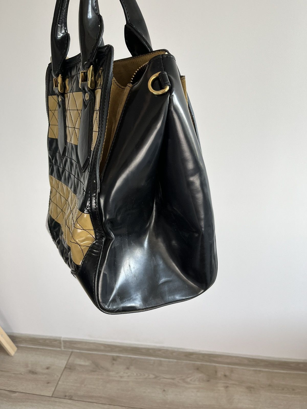 Burberry Prorsum Black Gold Leather