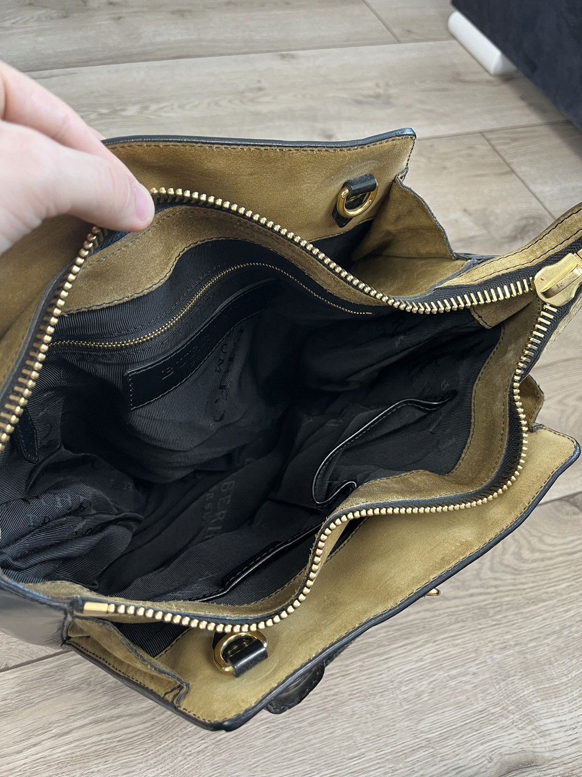 Burberry Prorsum Black Gold Leather
