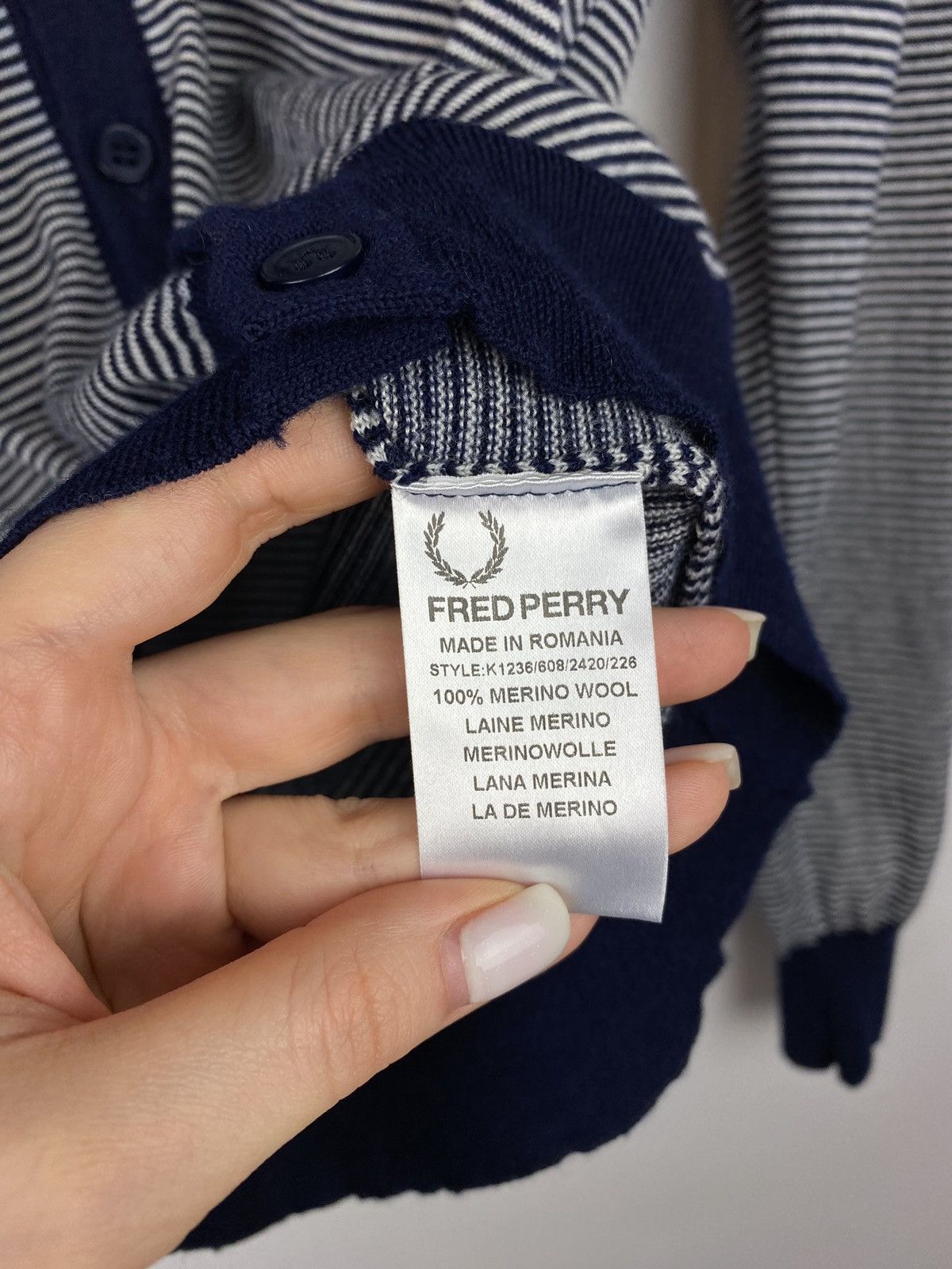 Fred Perry FP Fred Perry men’s merino wool striped cardigan sweater Size US M / EU 48-50 / 2 - 8 Thumbnail