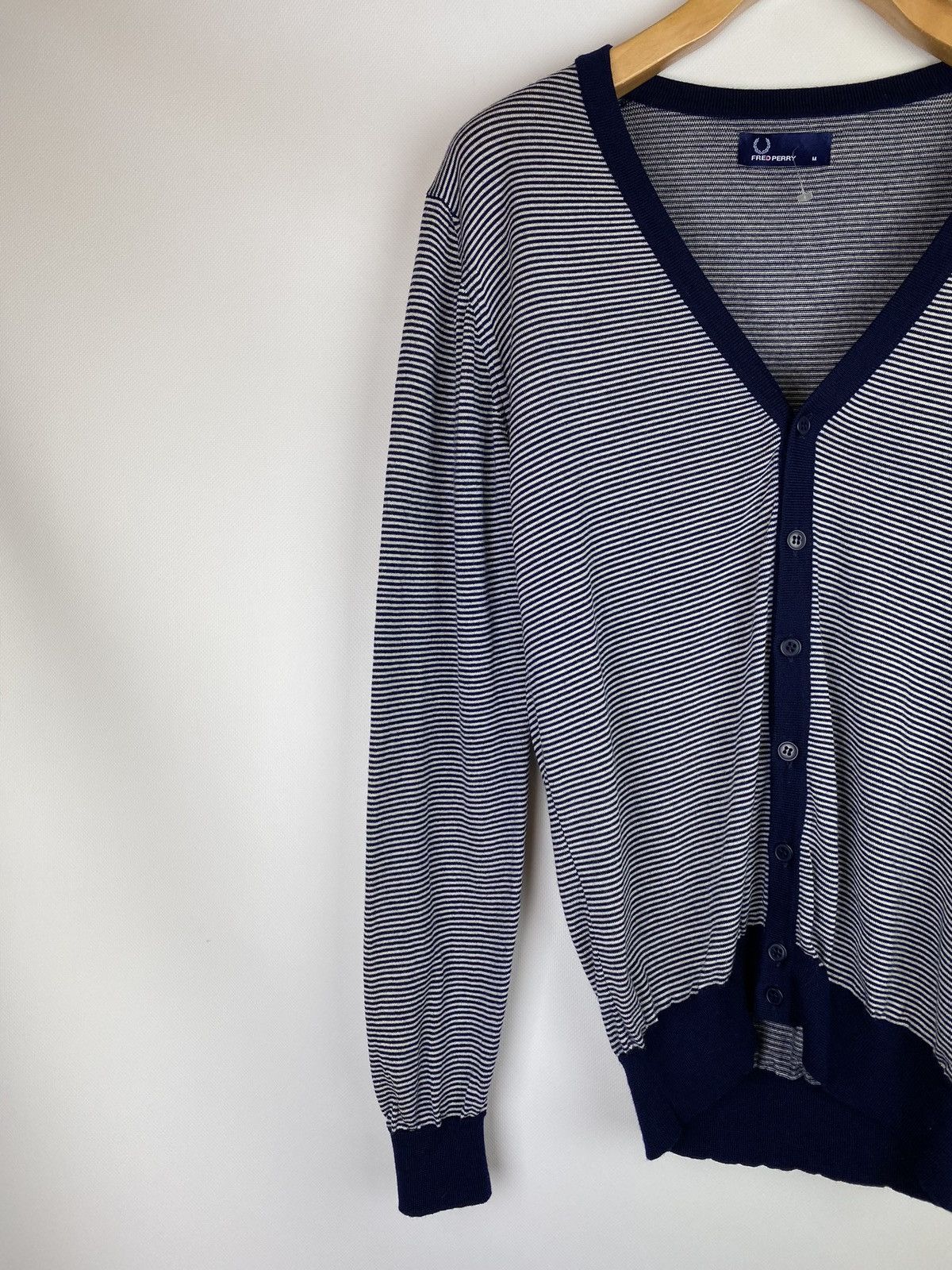 Fred Perry FP Fred Perry men’s merino wool striped cardigan sweater Size US M / EU 48-50 / 2 - 2 Thumbnail